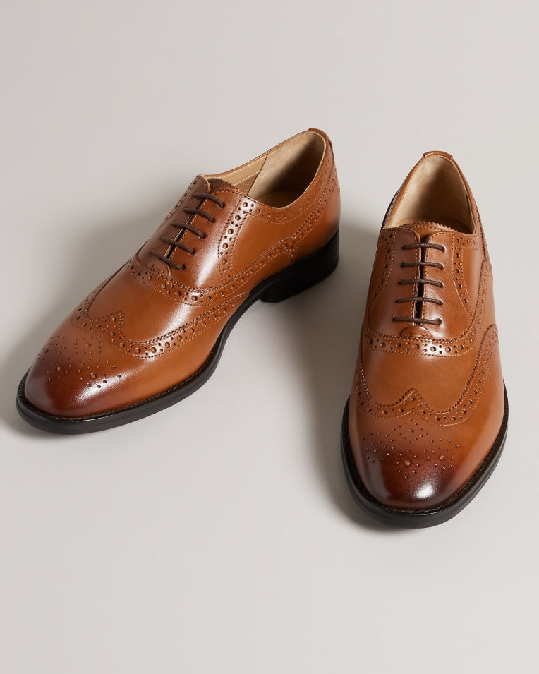 Amaiss Formal Leather Brogue Shoe Tan