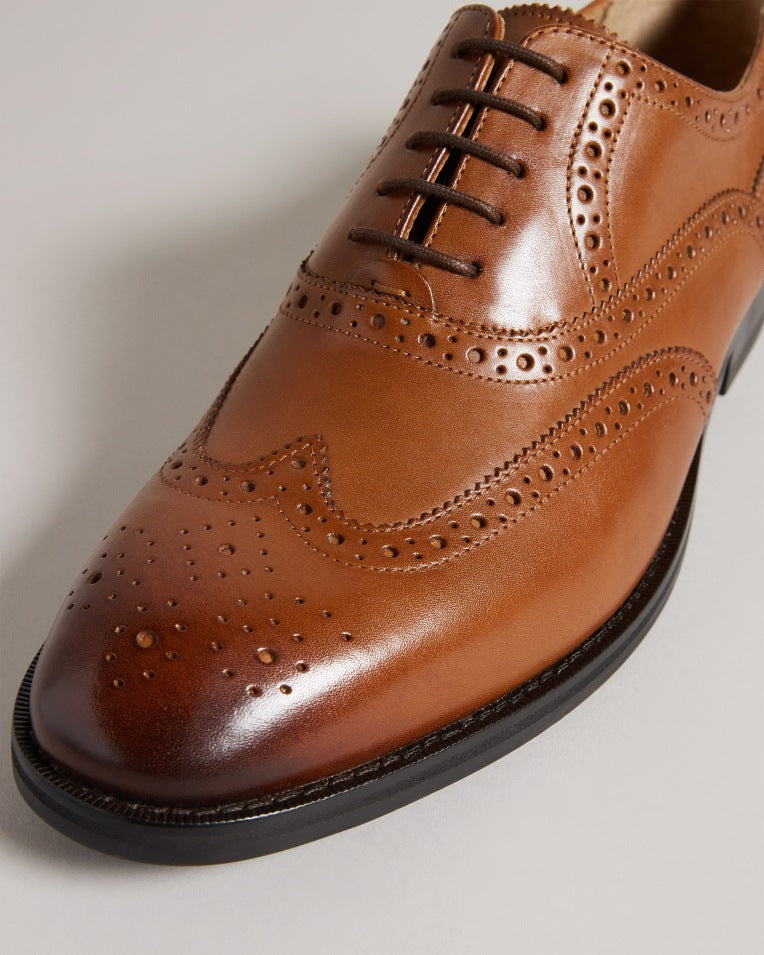 Amaiss Formal Leather Brogue Shoe Tan