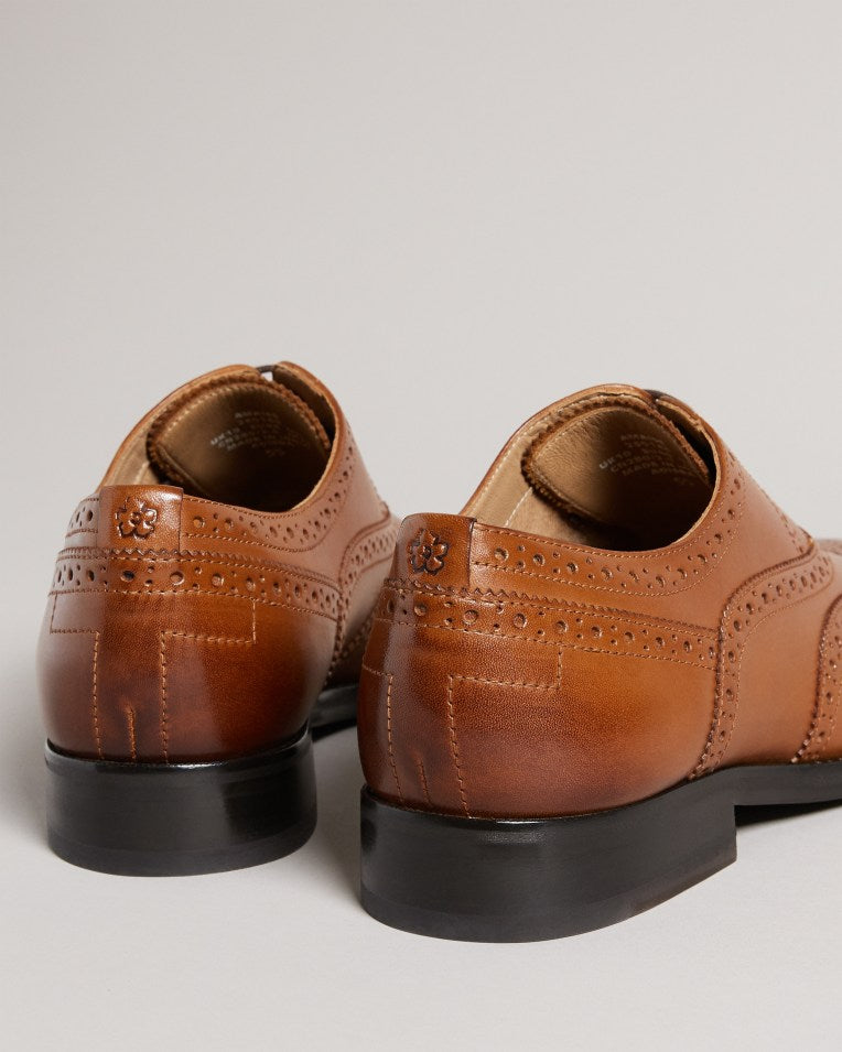Amaiss Formal Leather Brogue Shoe Tan