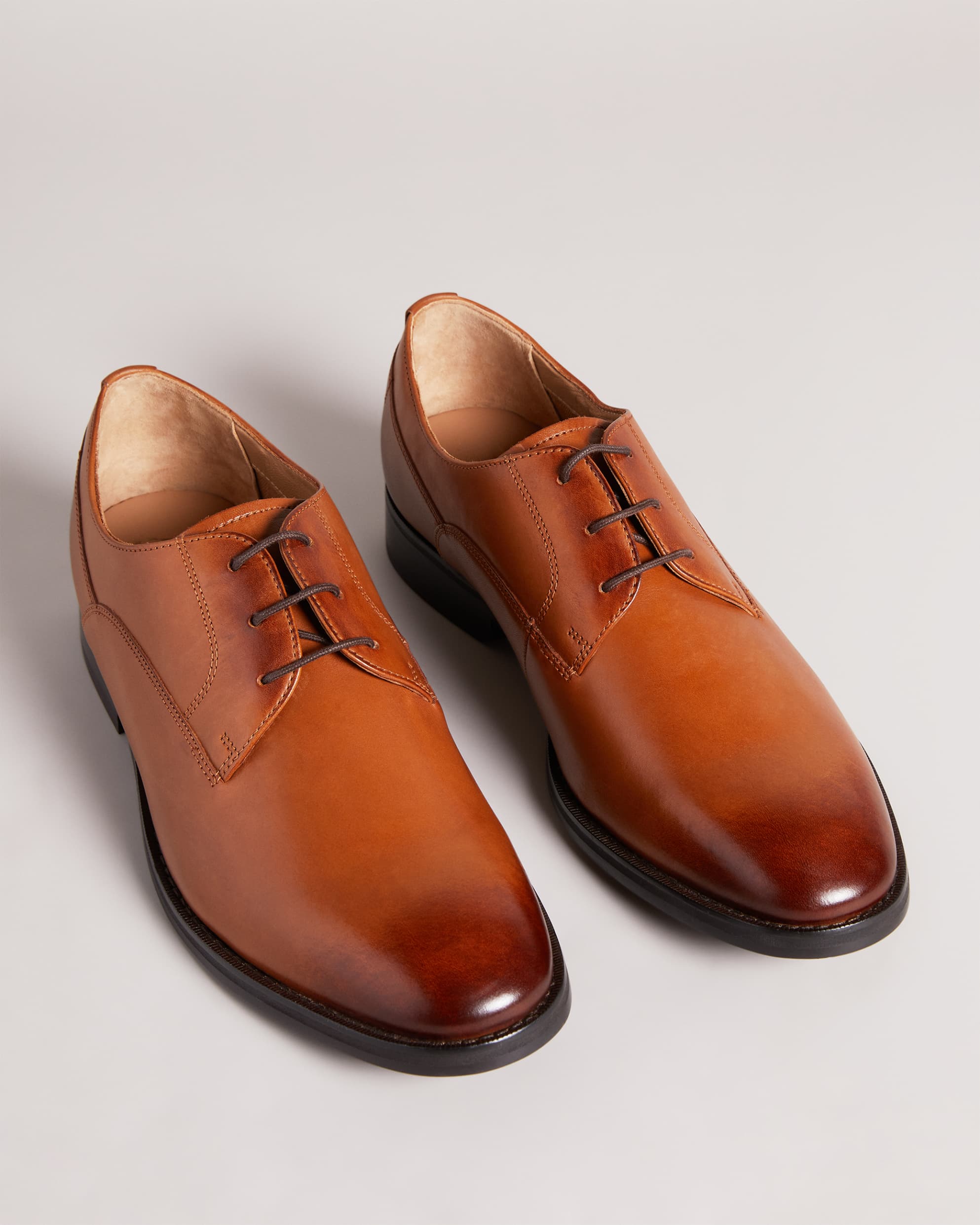 Kampten Formal Leather Derby Shoes Tan