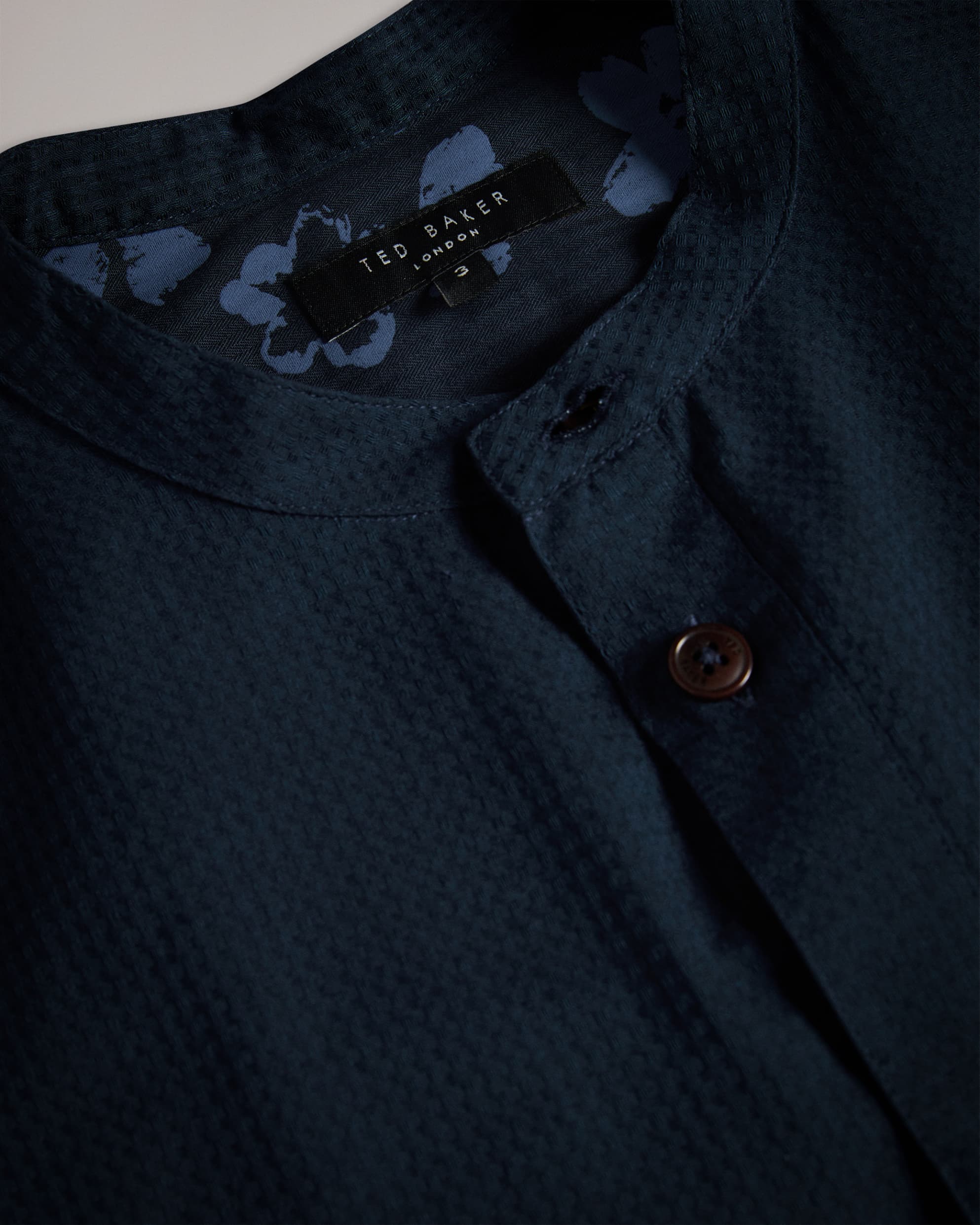 Elga Ls Grandad Shirt Navy