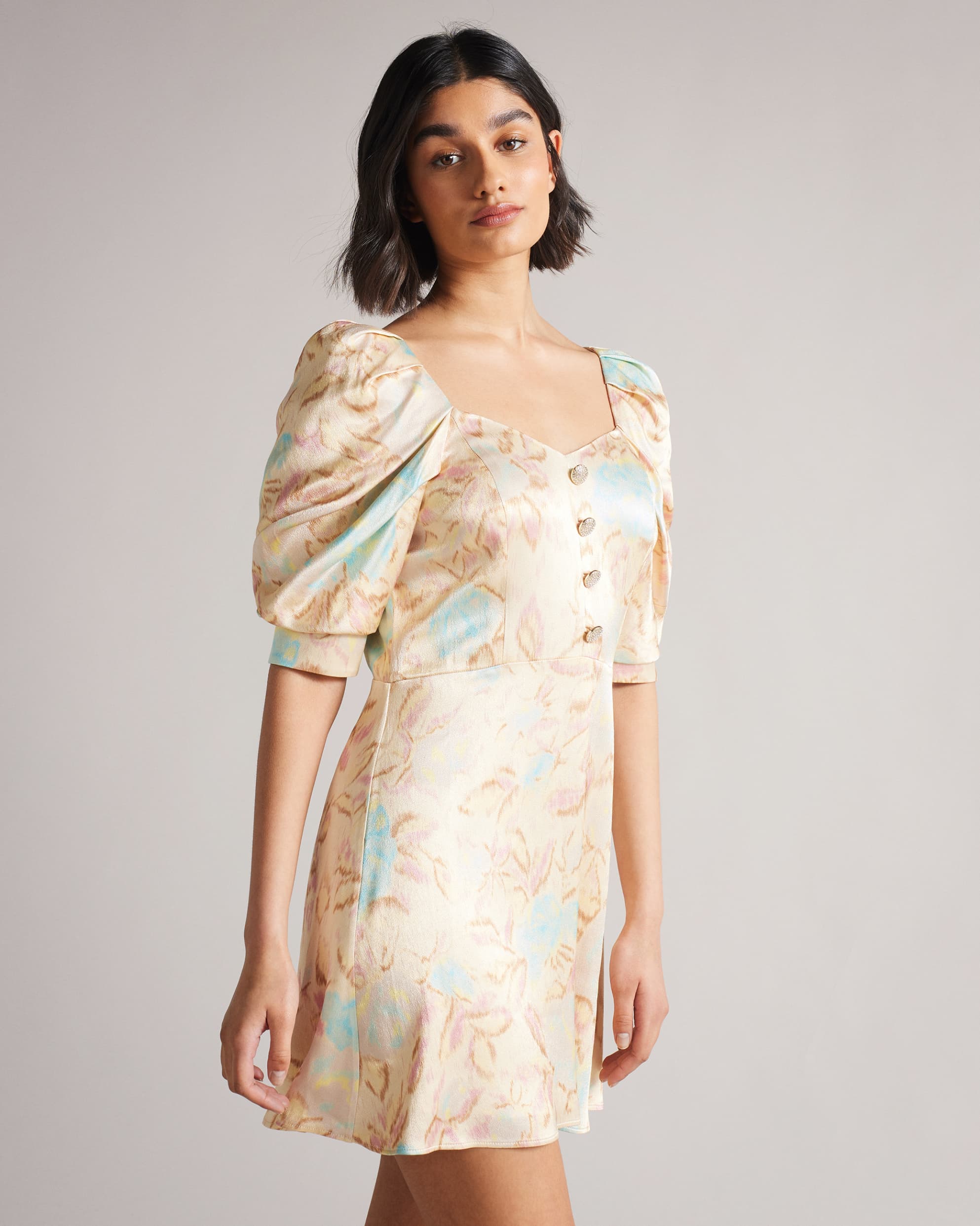 Hebburn Mini Button Up Dress Lt-Yellow