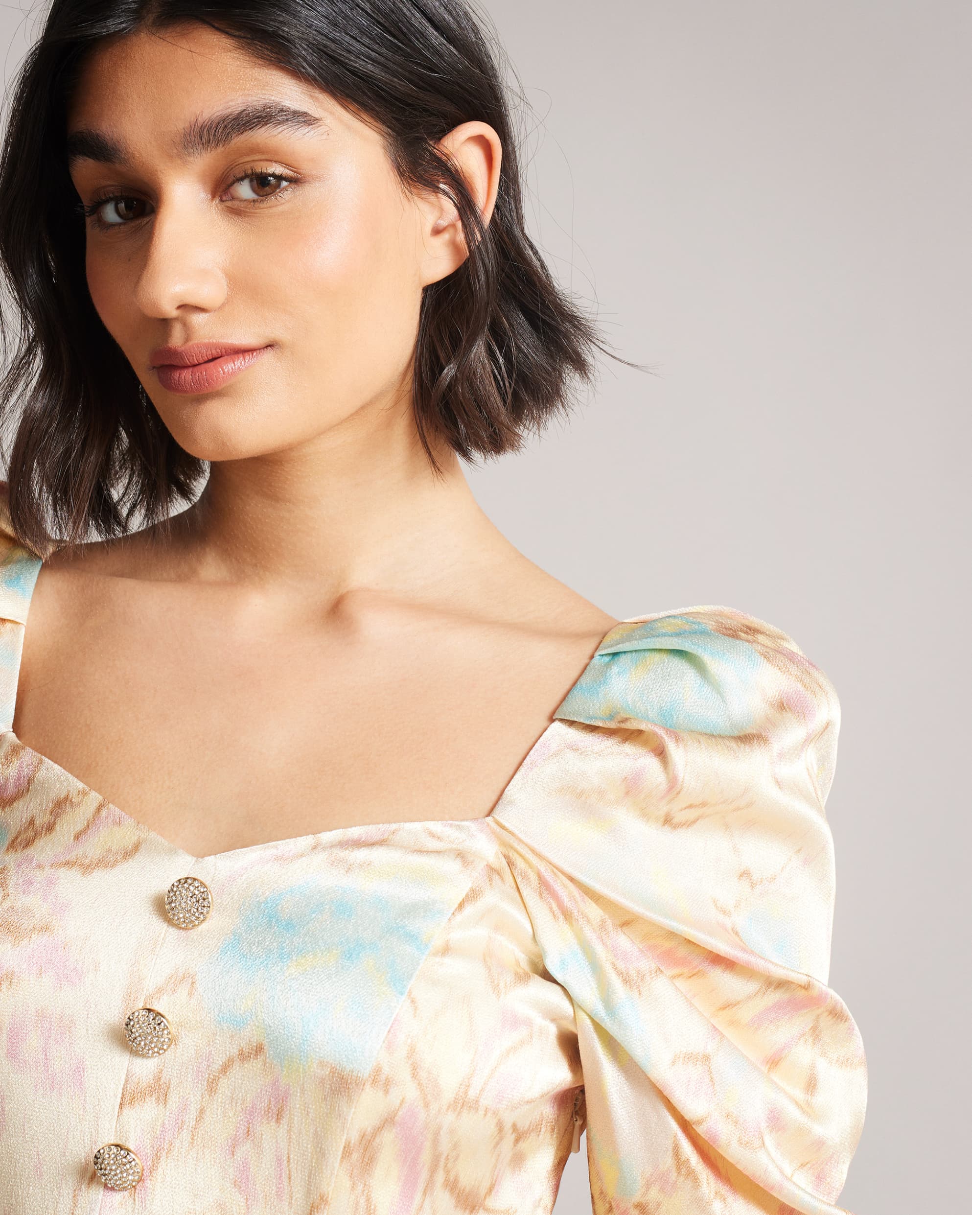 Hebburn Mini Button Up Dress Lt-Yellow