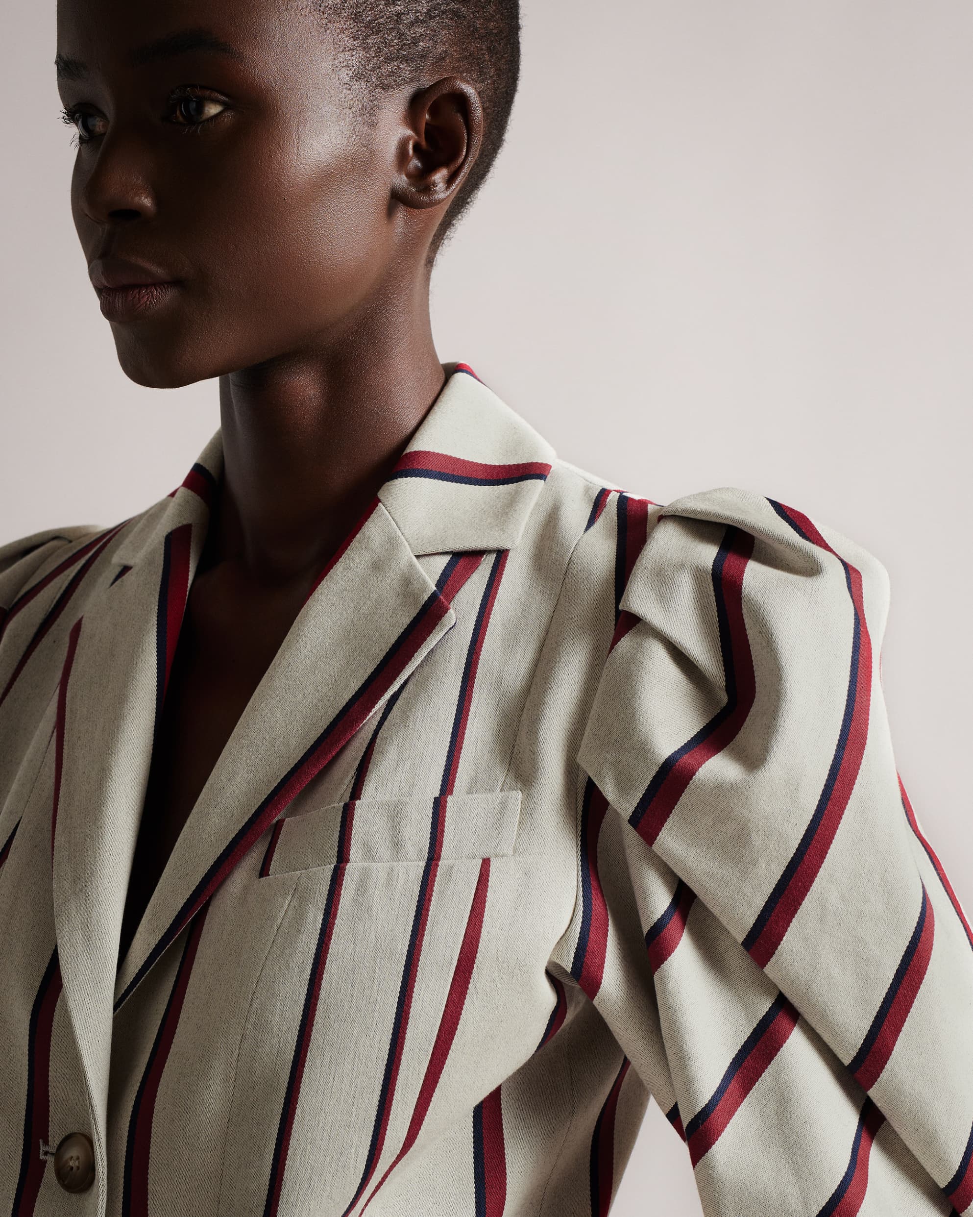 Canela Striped Jacket Natural