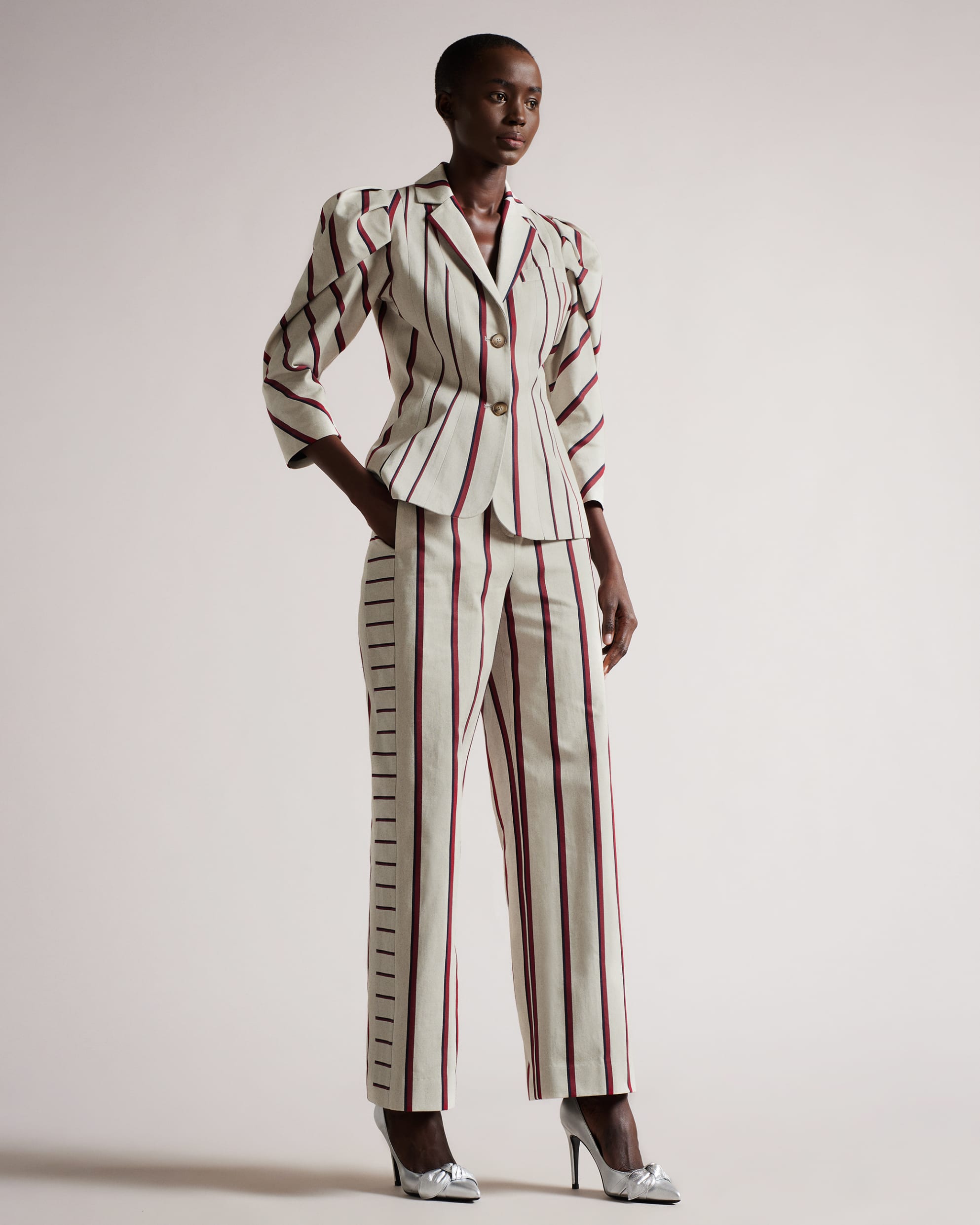 Canela Striped Jacket Natural