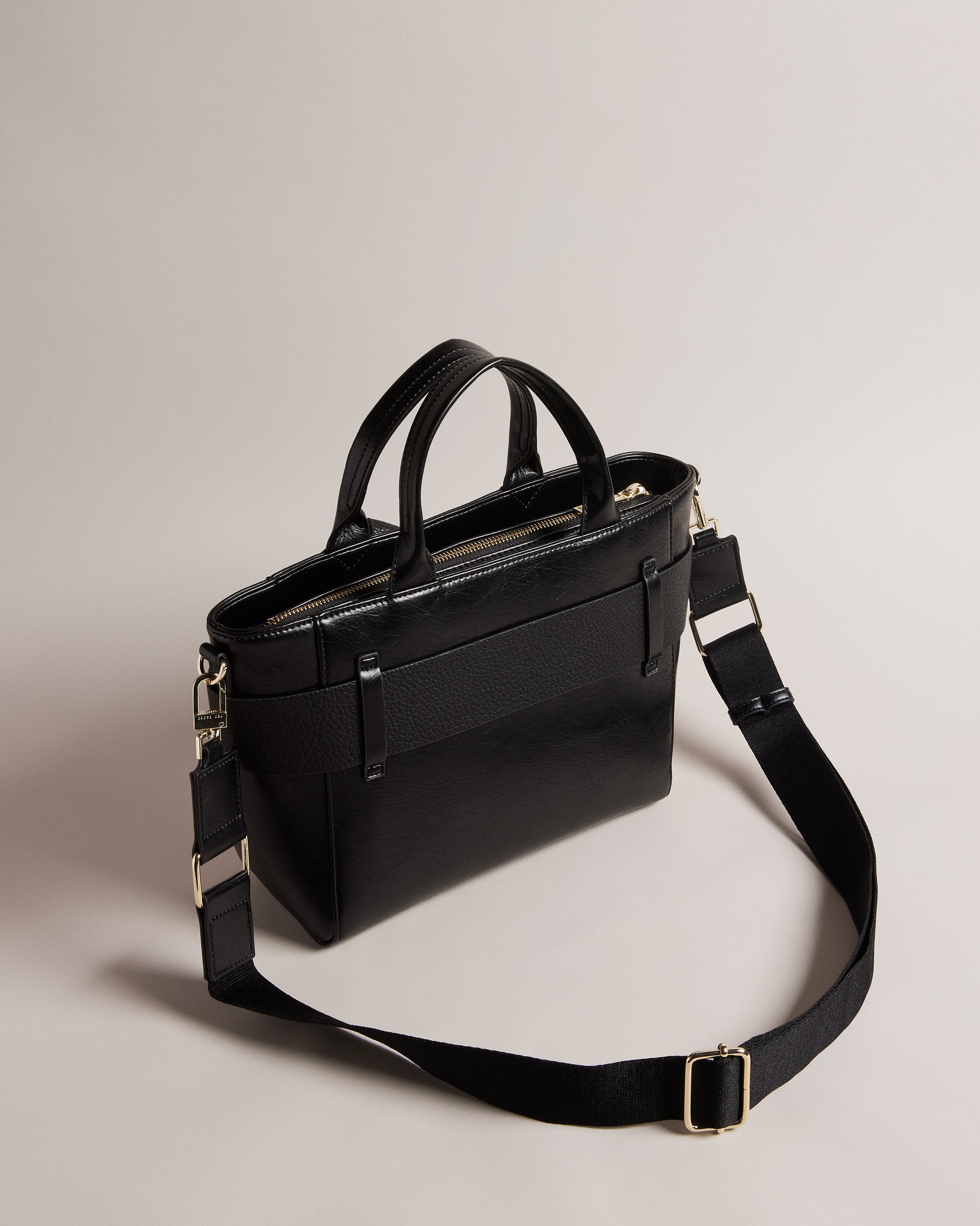 Jimsa Faux Leather Bow Crossbody Bag Jet-Black