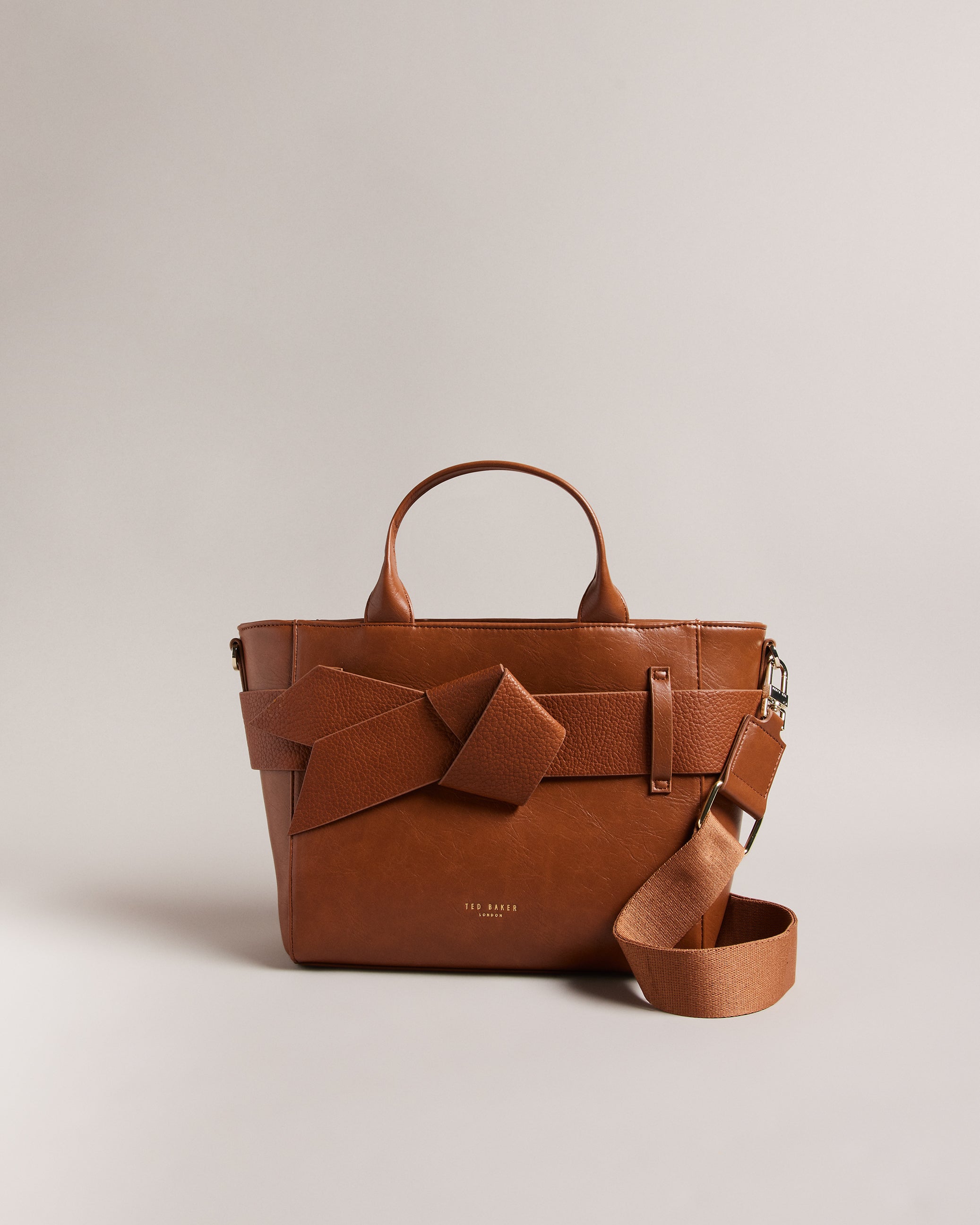 Jimsa Knot Bow Tote Bag Tan