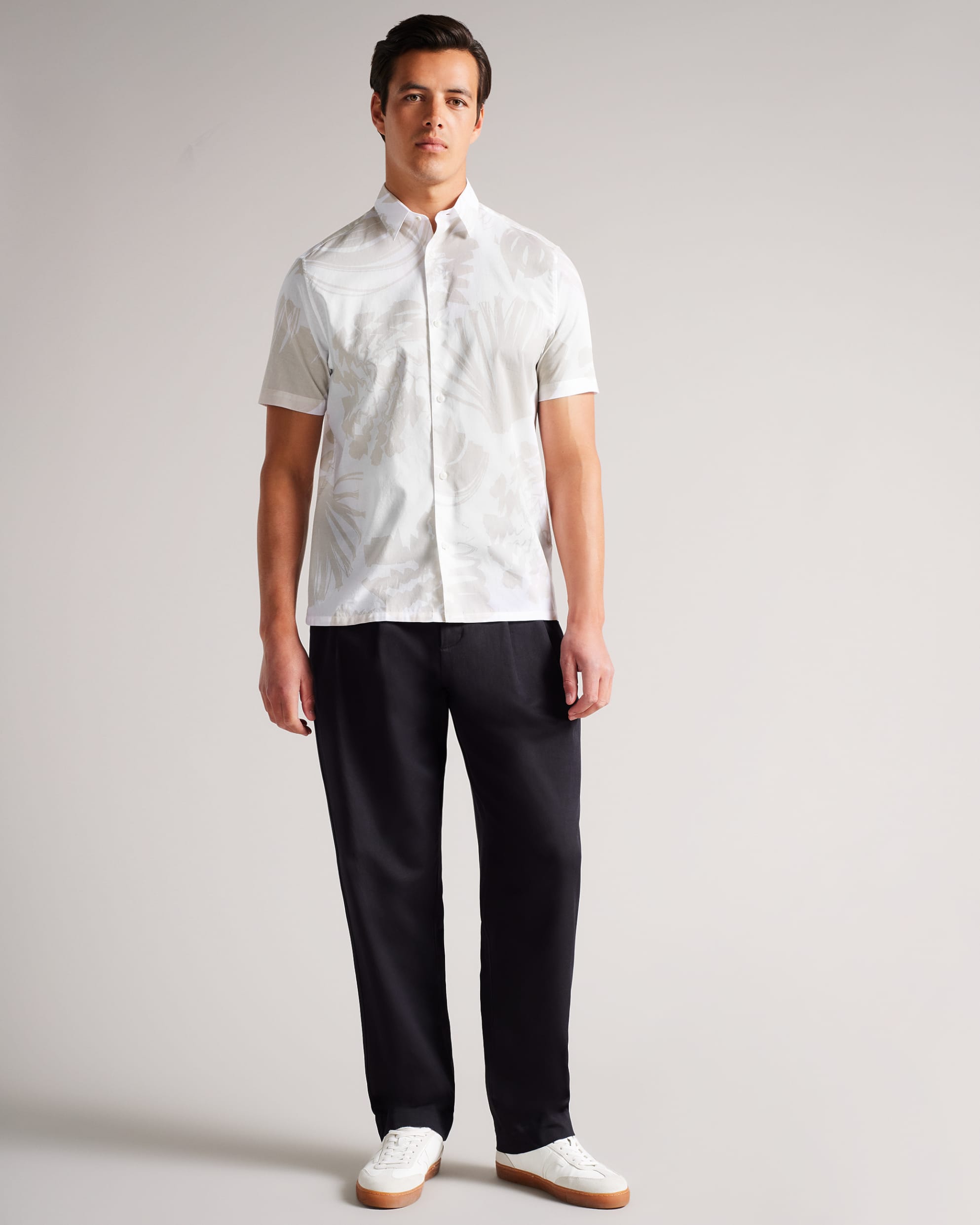 Velmere Ss Shell Print Shirt White
