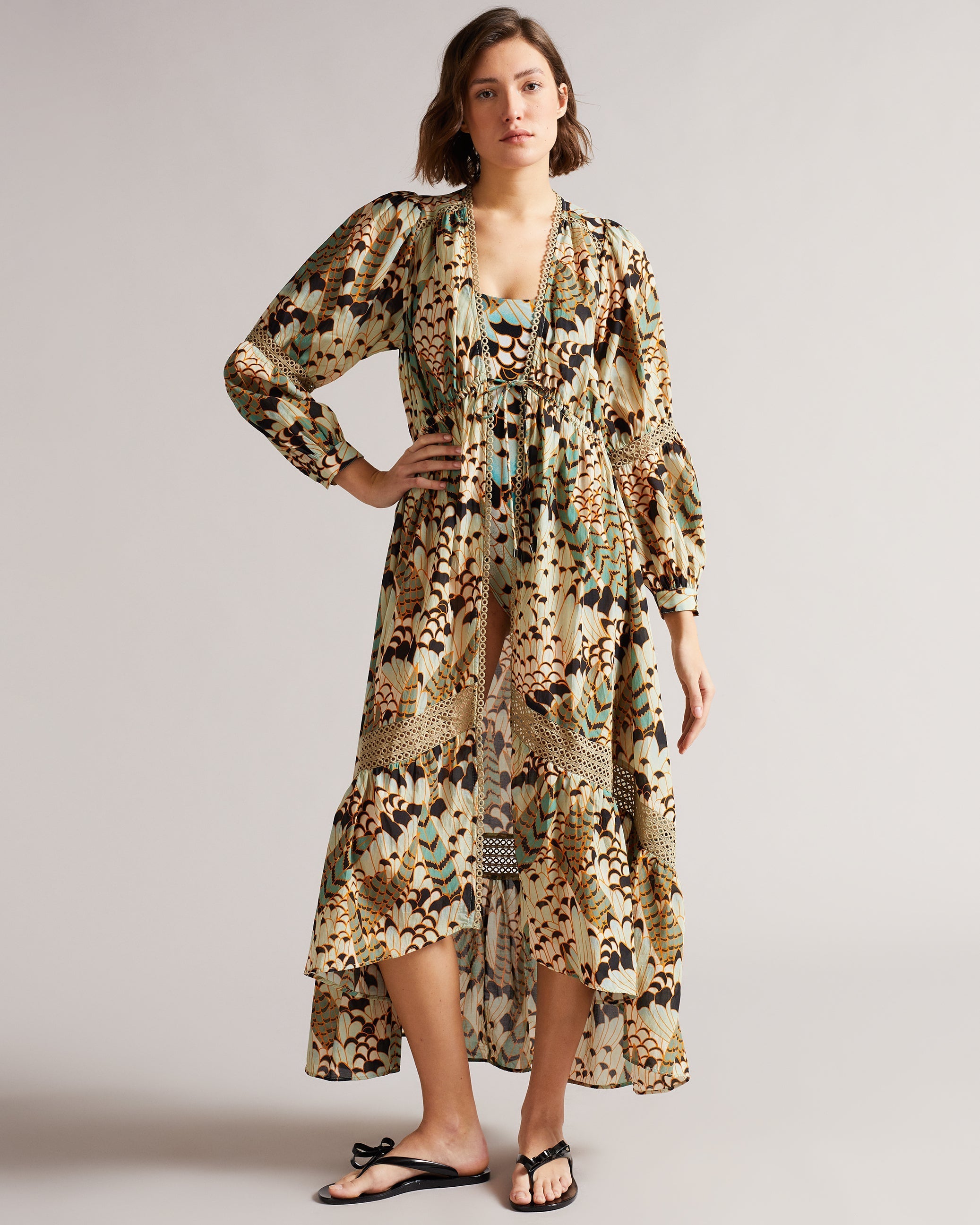 Jassey Bow Flip Flops Shoes Black