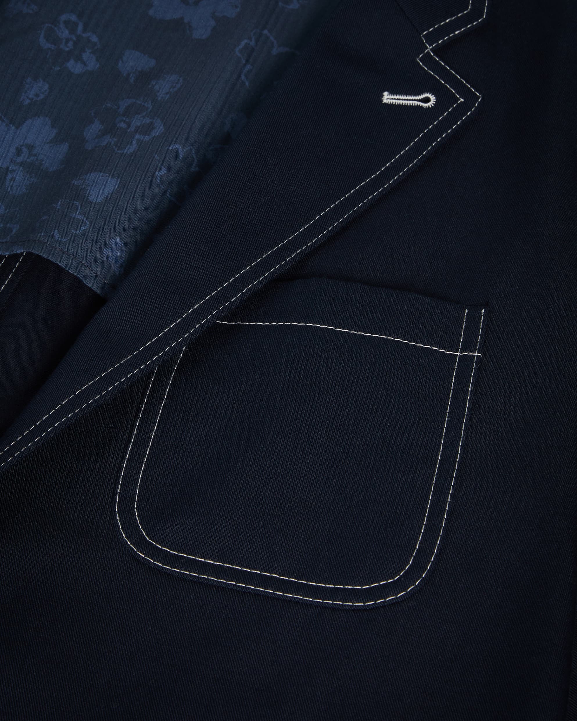 Kilpeck Contrast Stitch Blazer Navy