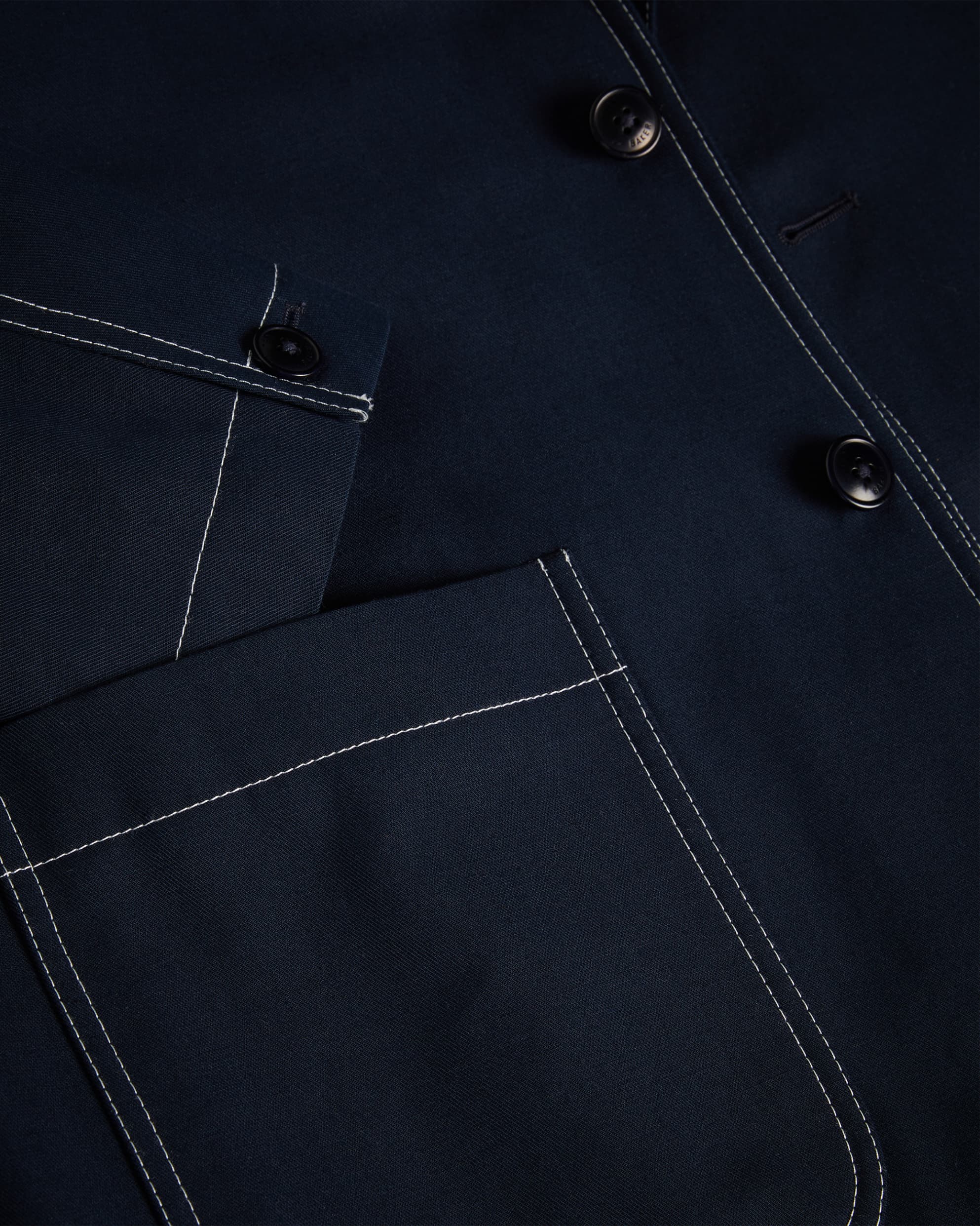 Kilpeck Contrast Stitch Blazer Navy