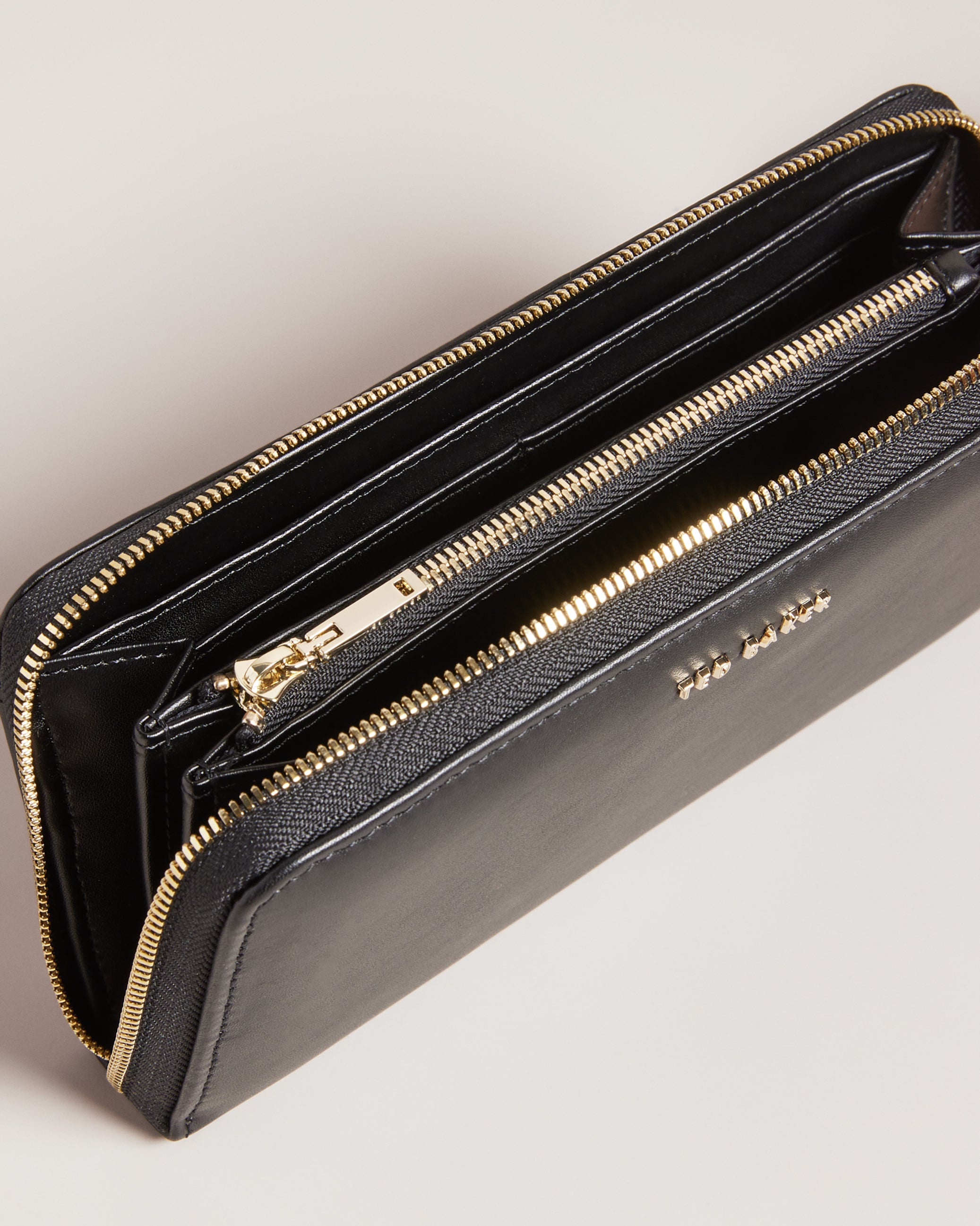 Garcey Large Zip Around Purse Black