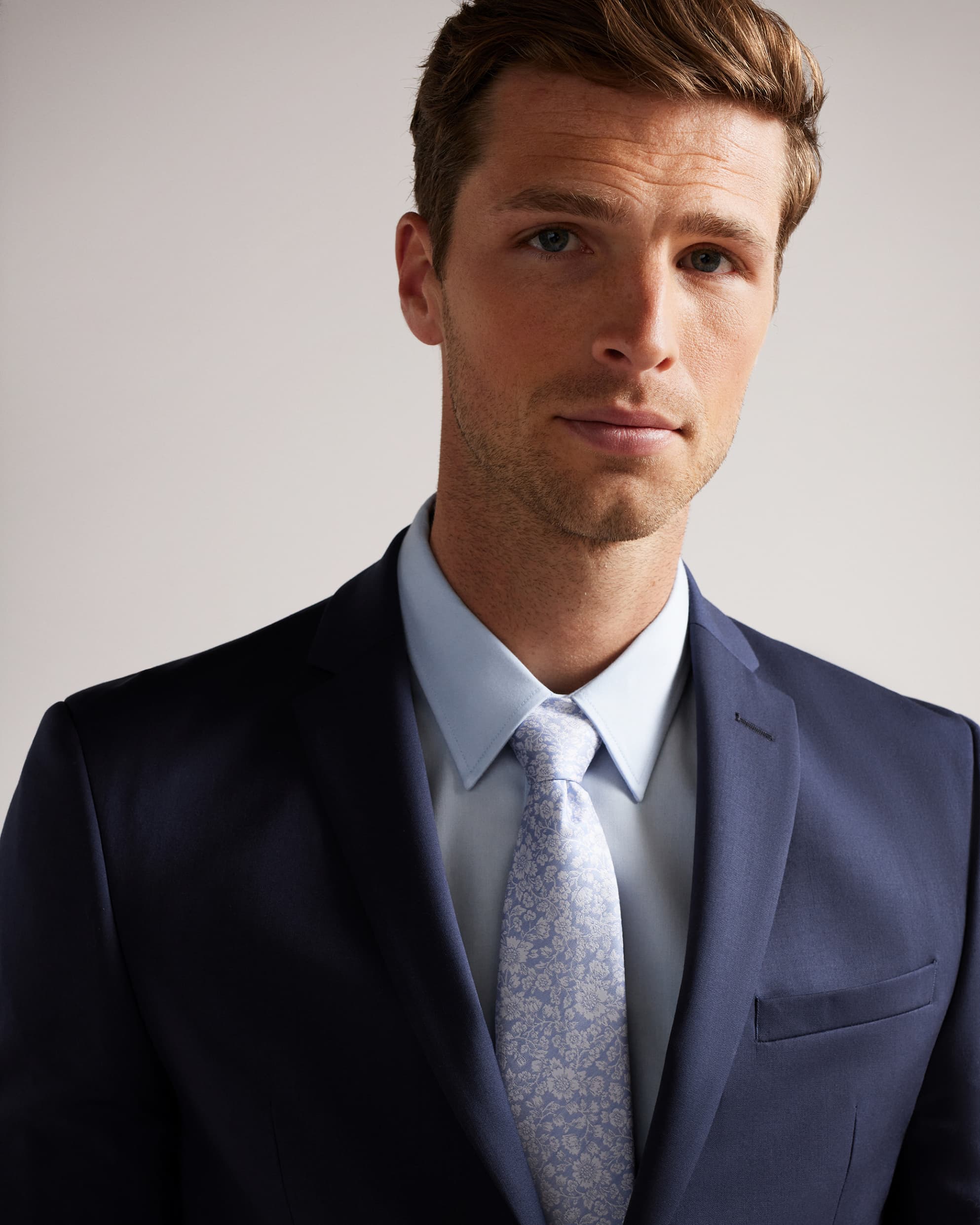 Perthjs Slim Navy Twill Suit Jacket Navy