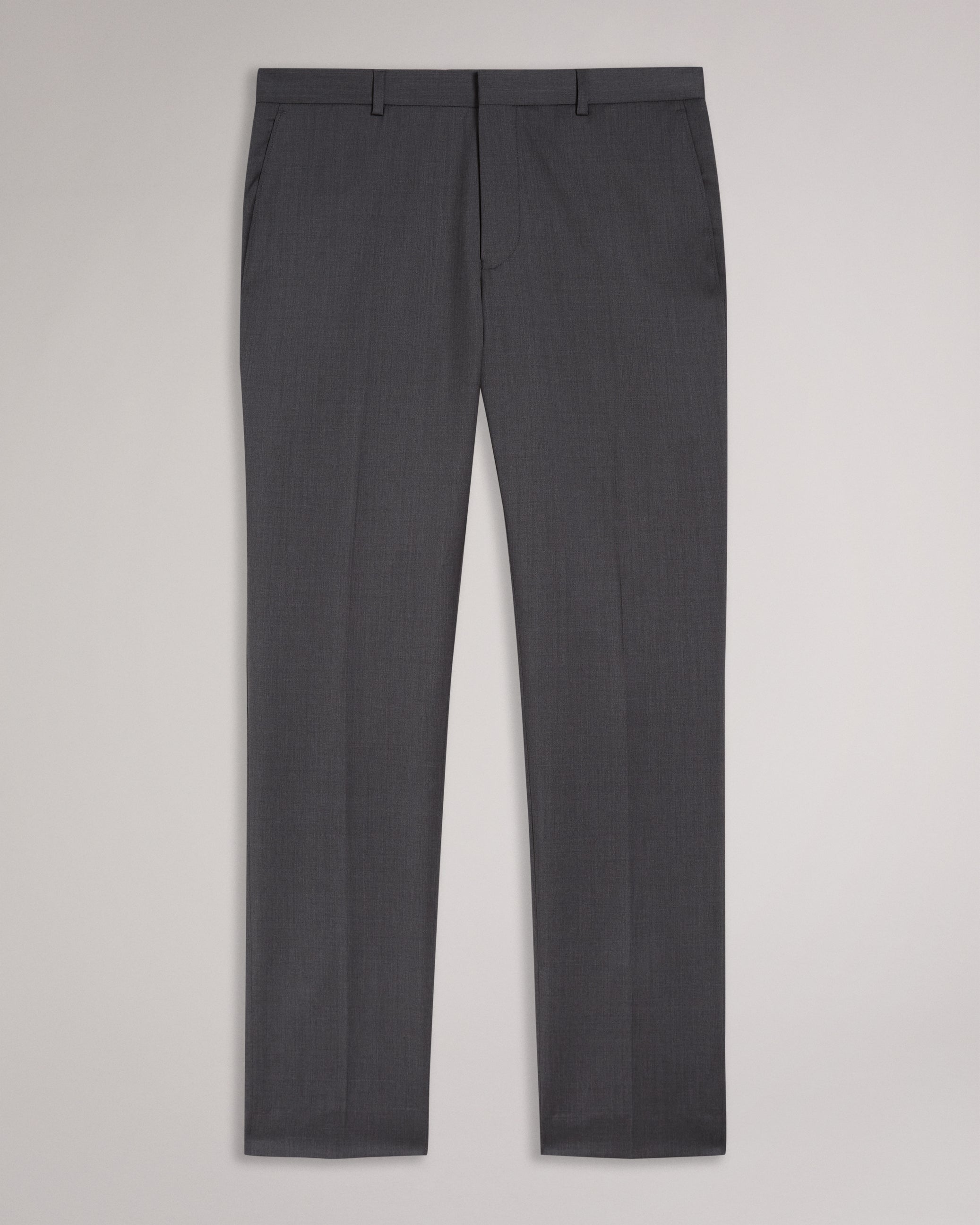 Irvints Slim Fit Charcoal Twill Suit Trousers Charcoal