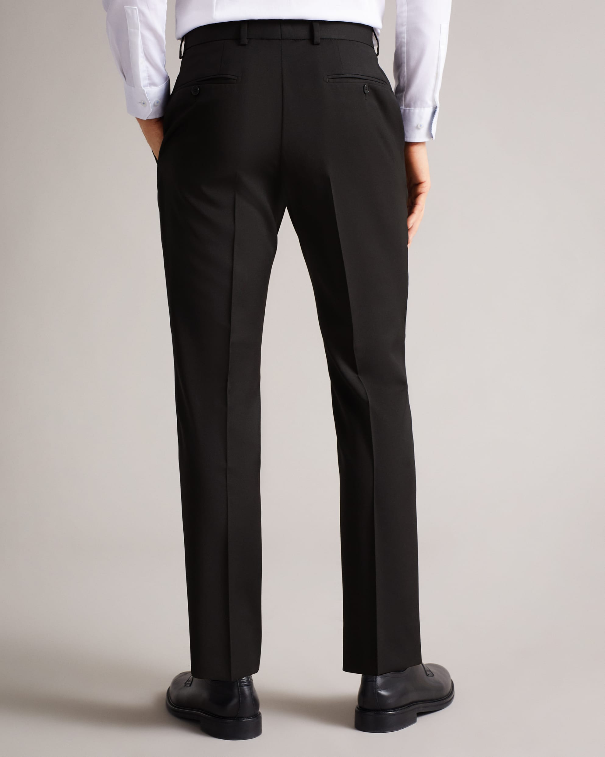 Dundets Slim Black Twill Suit Trousers Black
