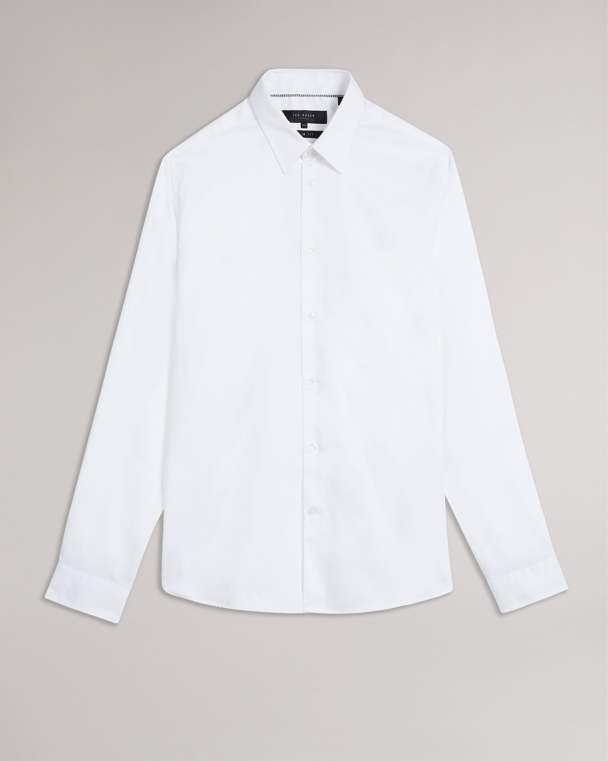 Holmess Long Sleeve Slim Fit Shirt White