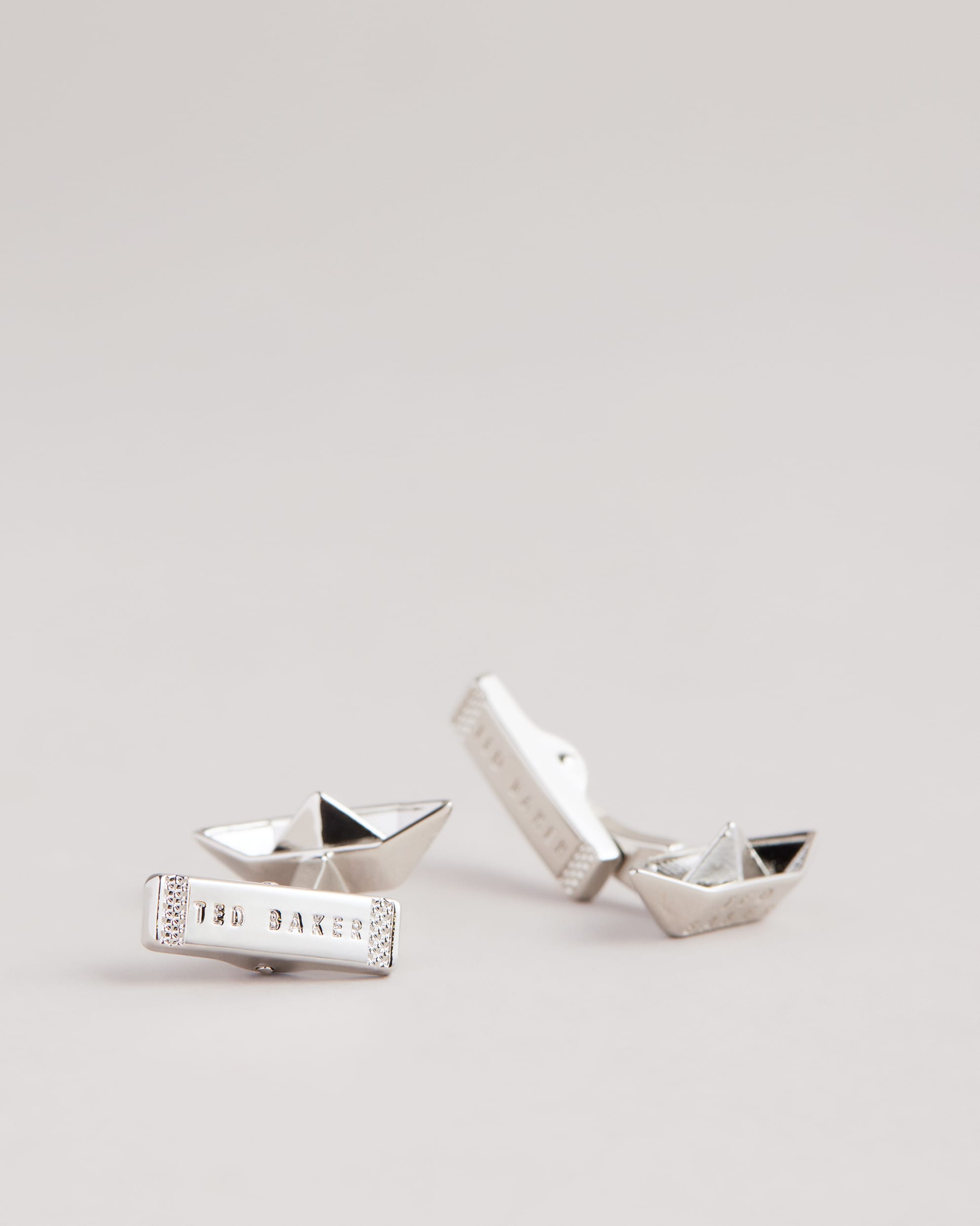 Deepc Paper Boat Cufflinks Silver-Col