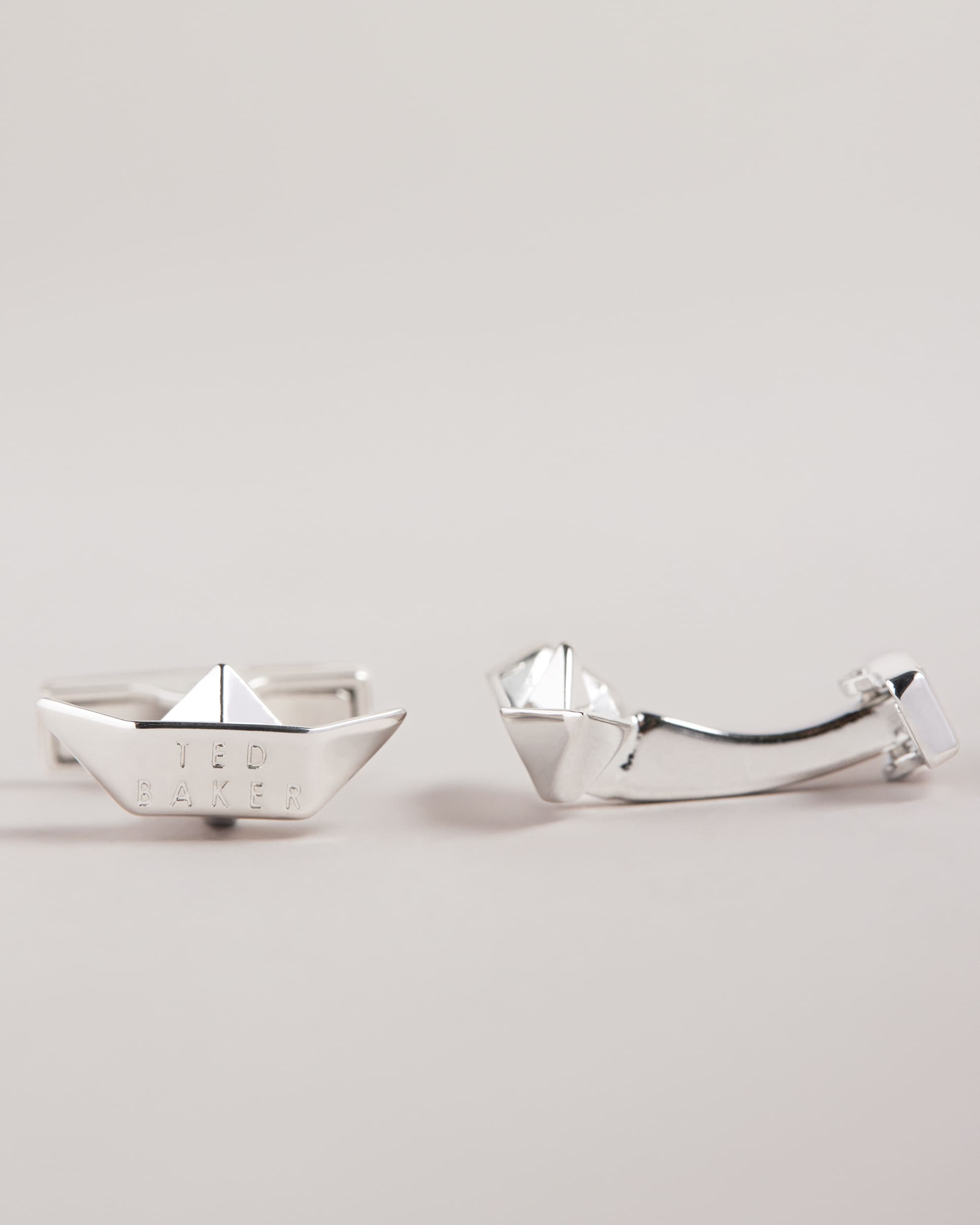 Deepc Paper Boat Cufflinks Silver-Col