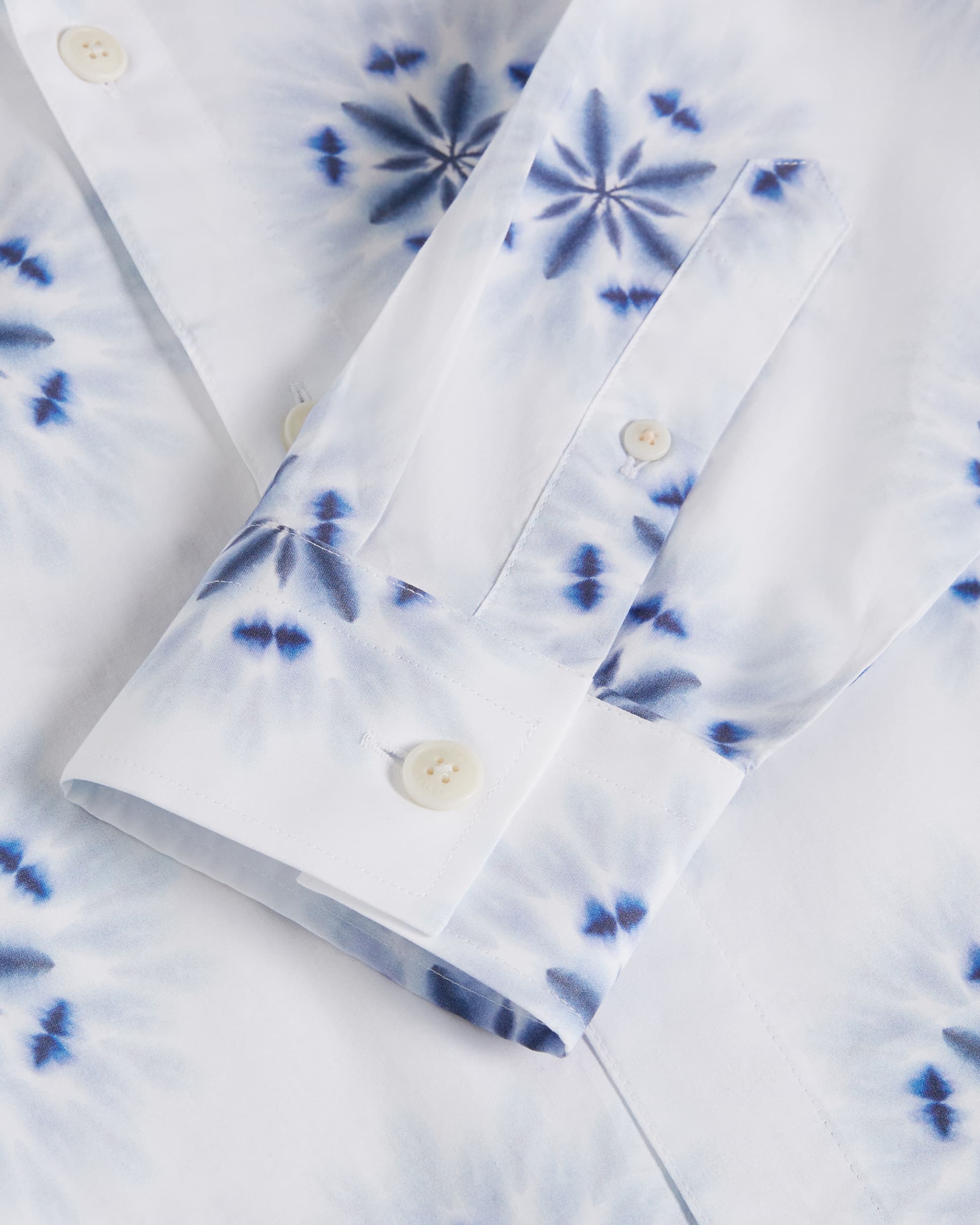 Padlo Ls Floral Printed Shirt White