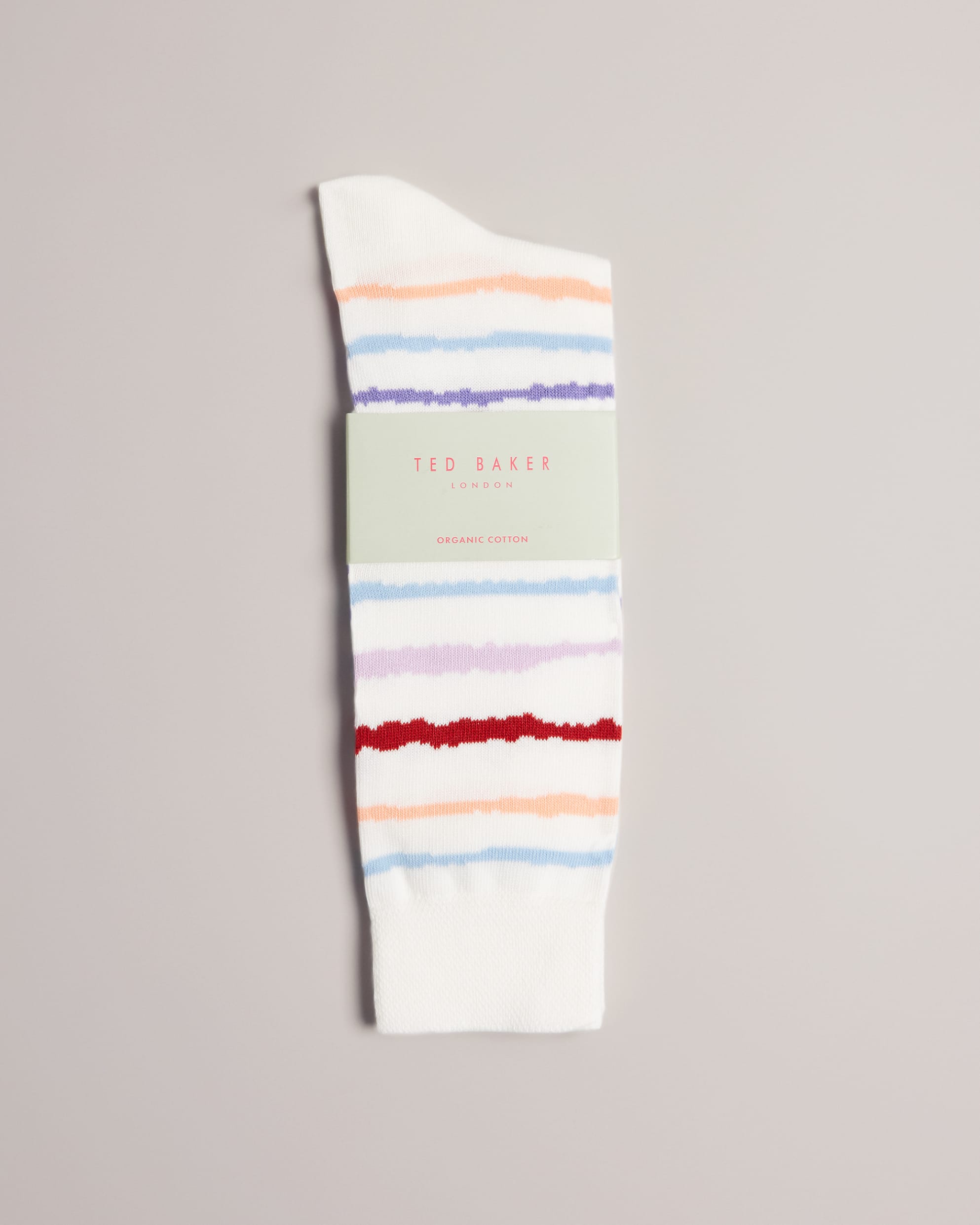 Painty Painted Stripe Sock Cream