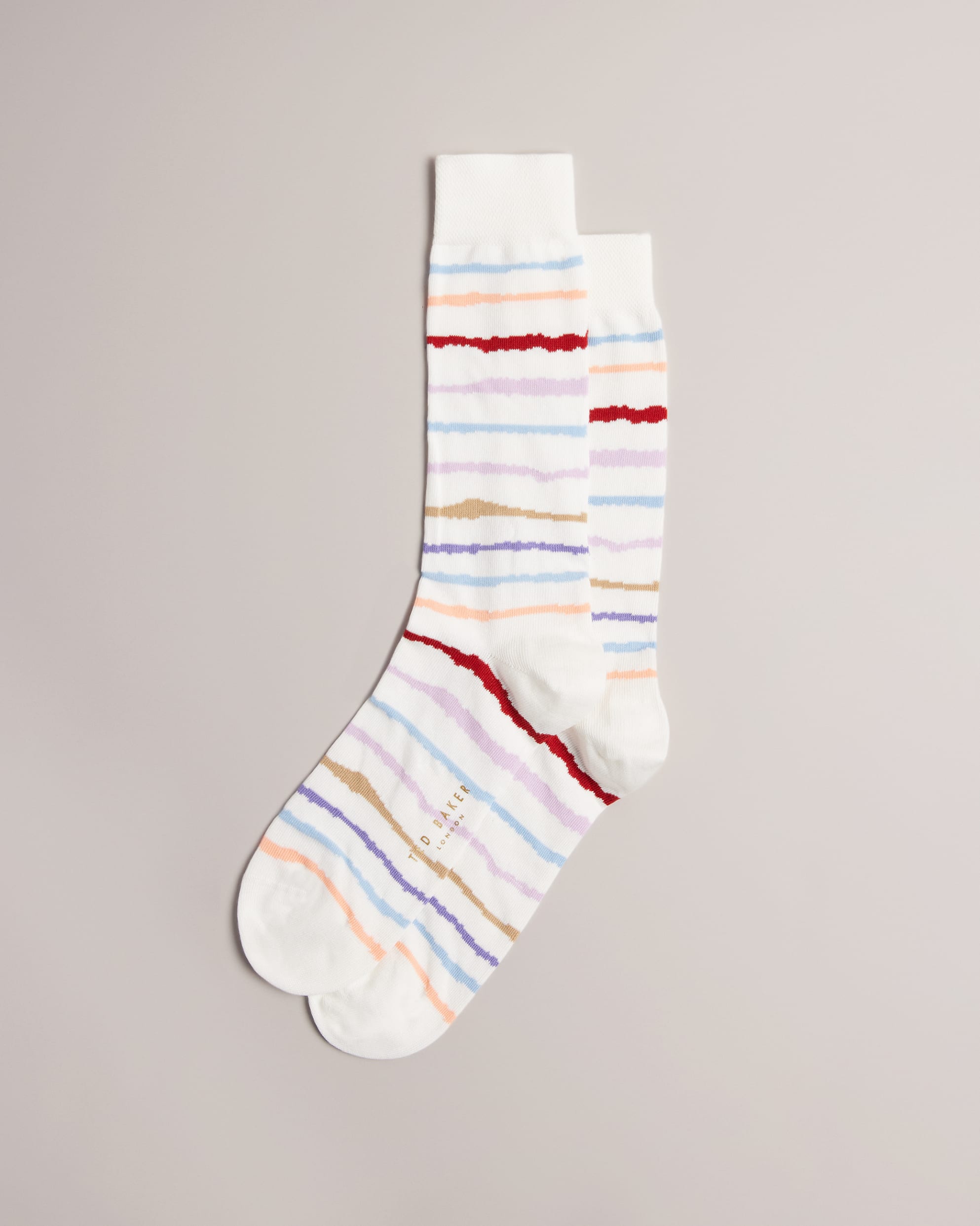 Painty Painted Stripe Sock Cream