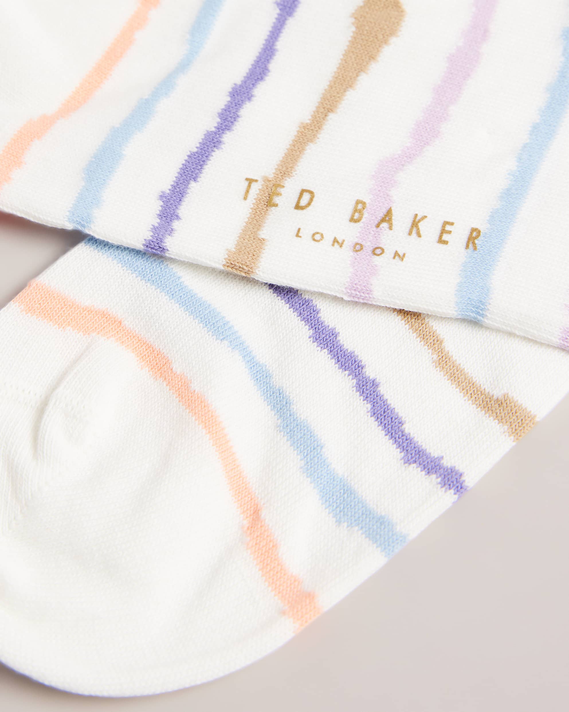 Painty Painted Stripe Sock Cream