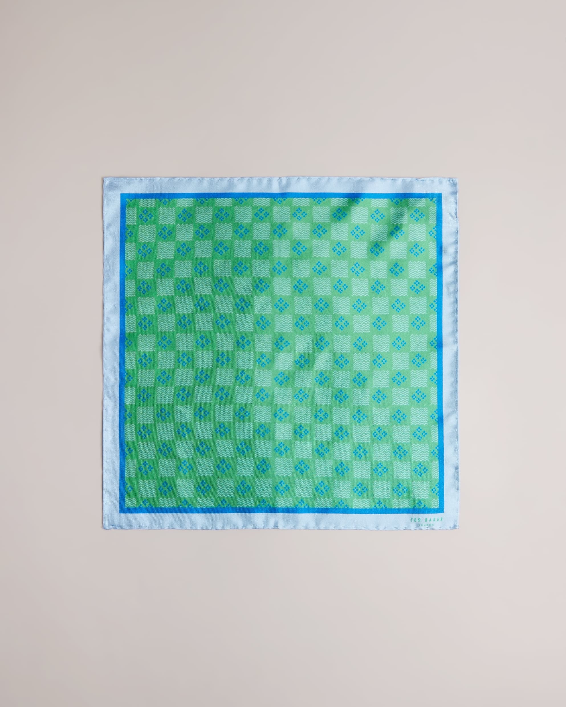 Chequa Geo Printed Pocket Square Green