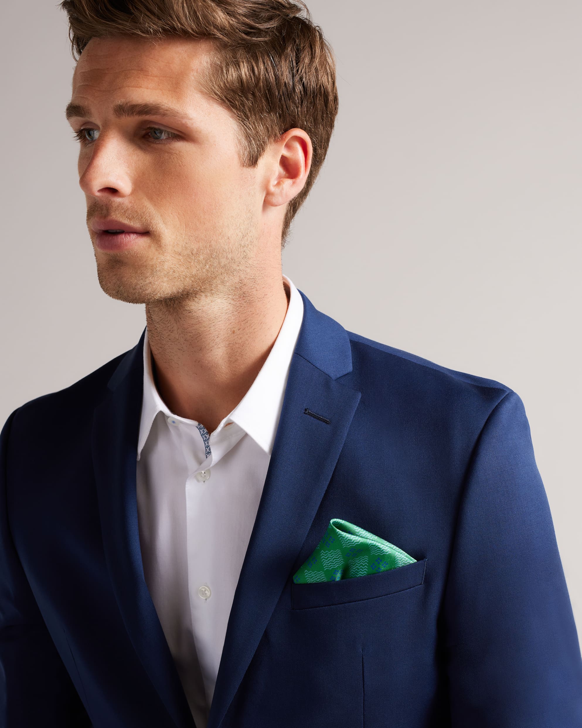 Chequa Geo Printed Pocket Square Green