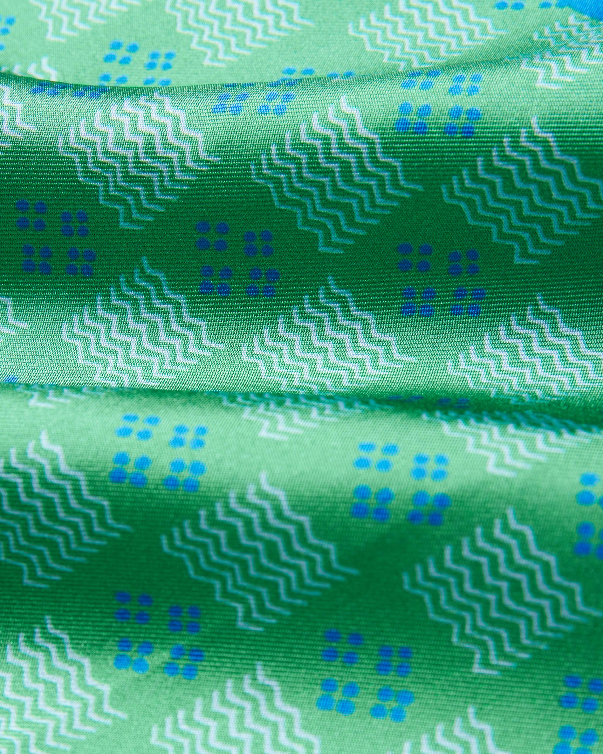 Chequa Geo Printed Pocket Square Green