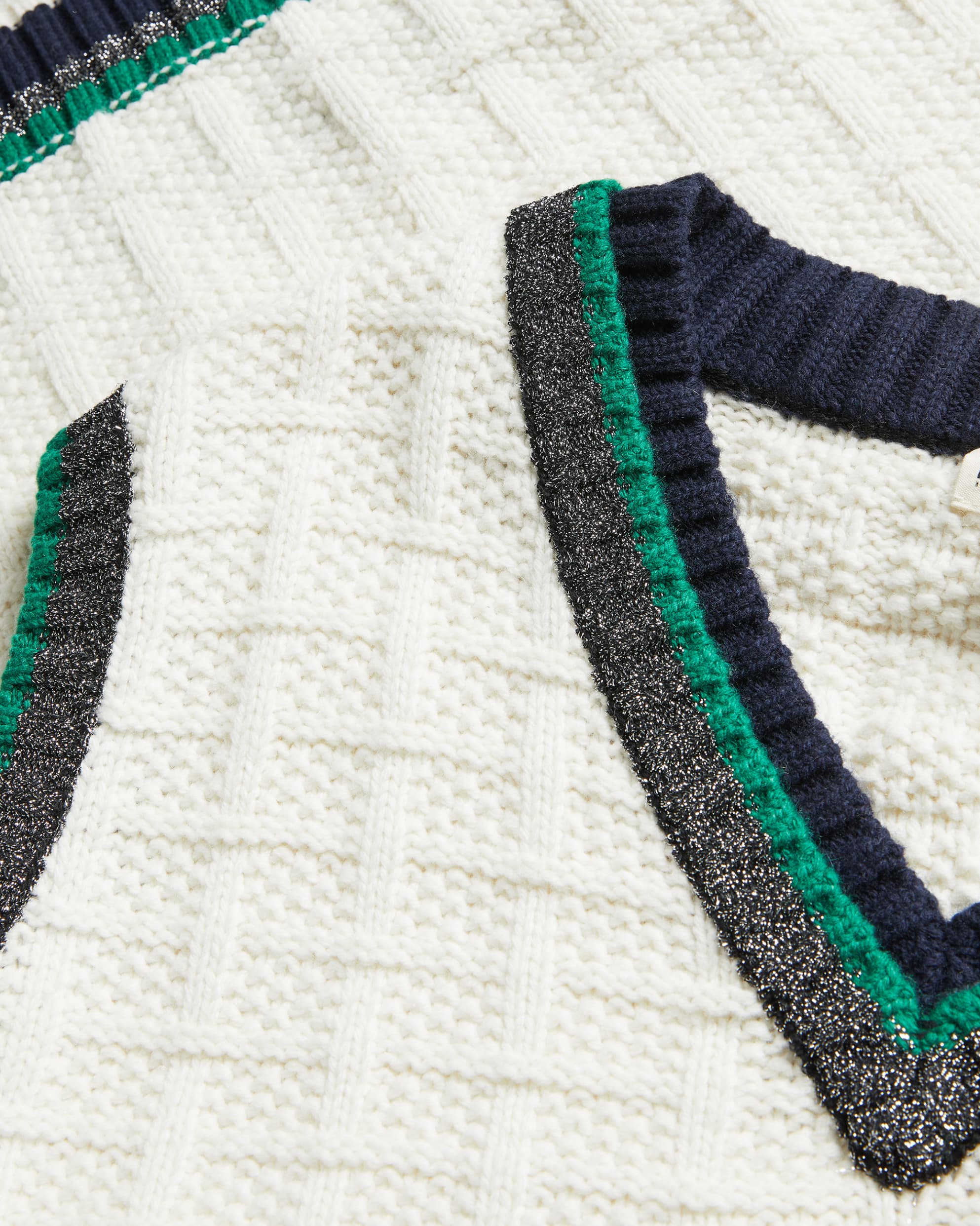 Tomlowe V Neck Knitted Vest White
