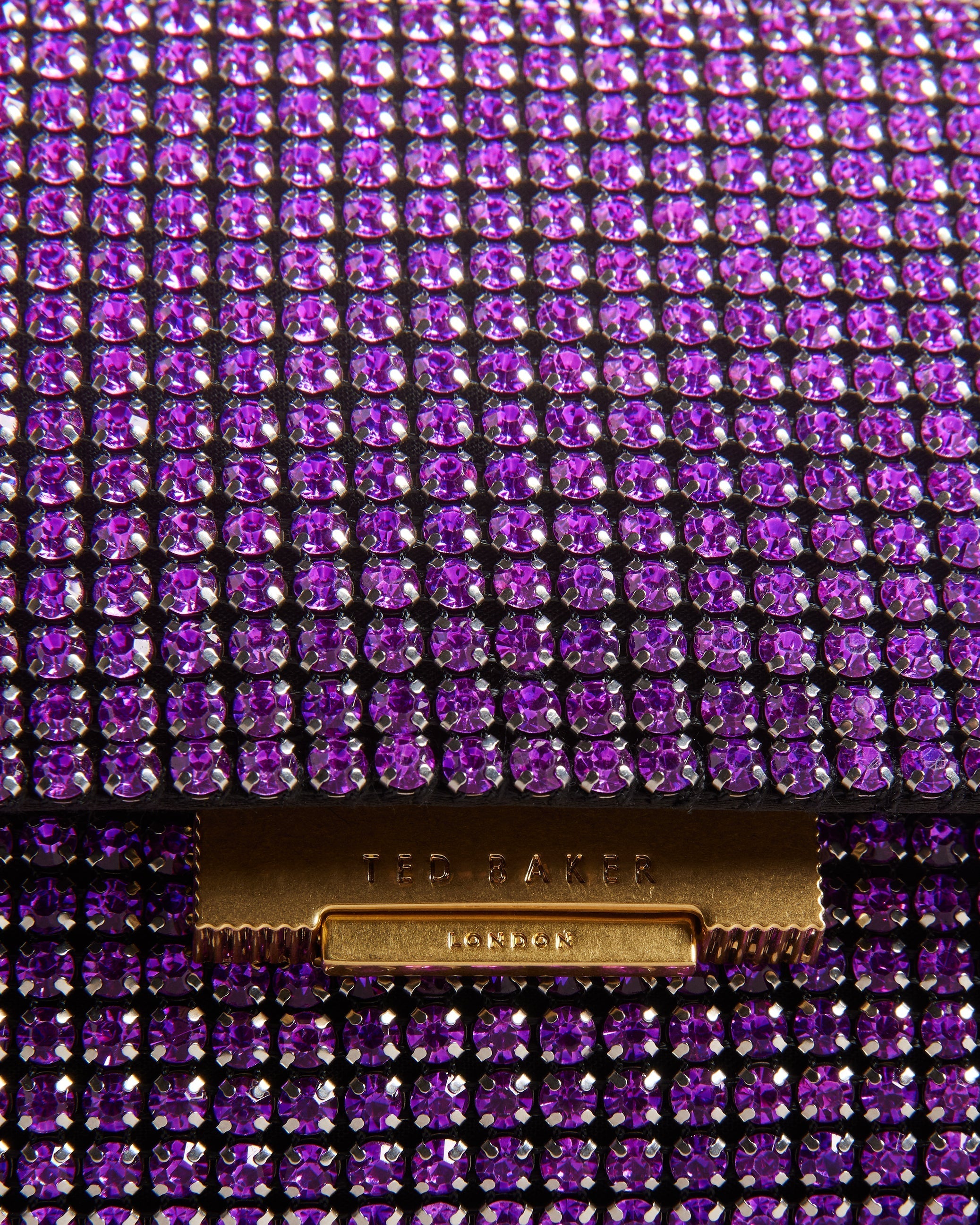 Gliters Crystal Mini Cross Body Bag Dp-Purple