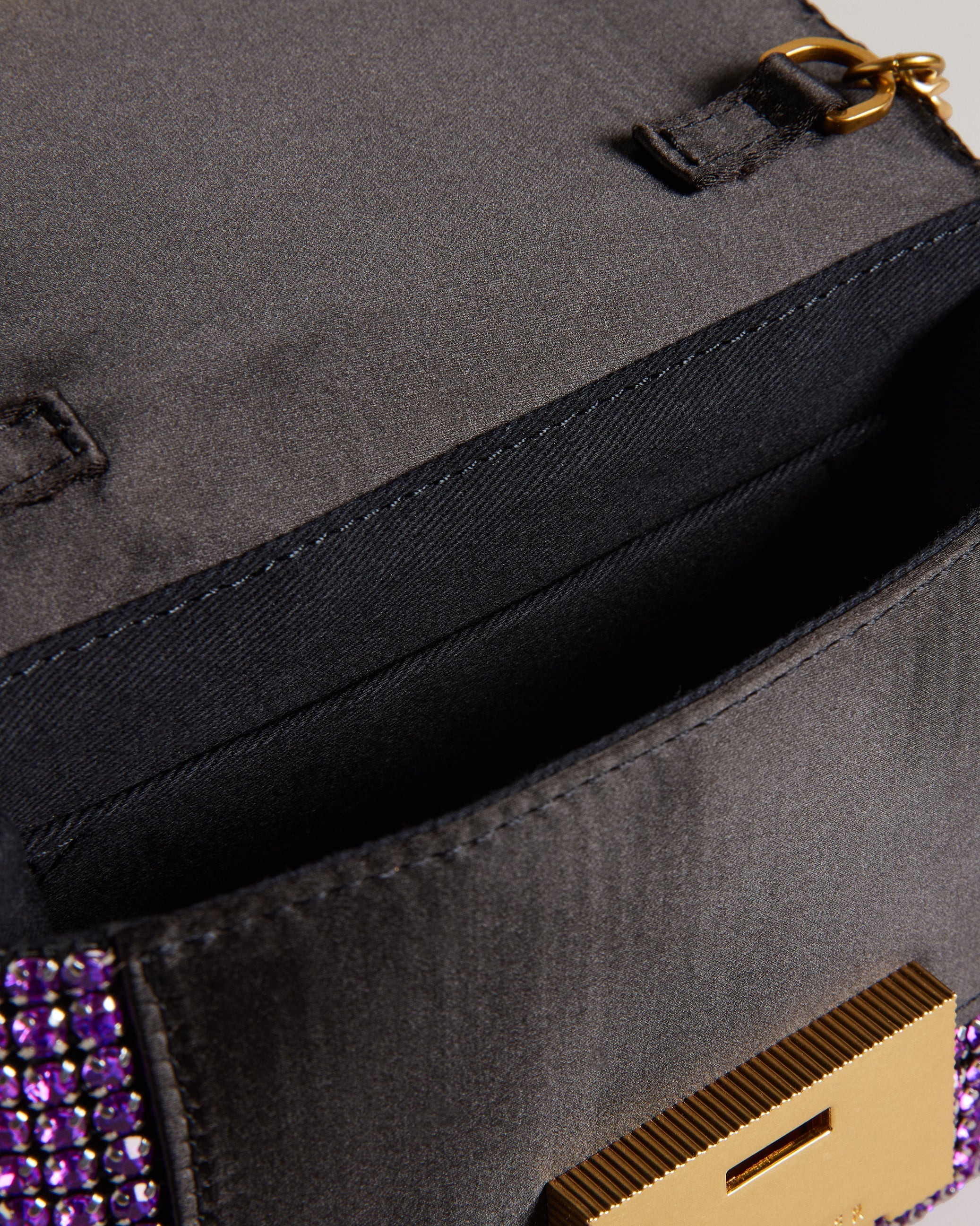 Gliters Crystal Mini Cross Body Bag Dp-Purple