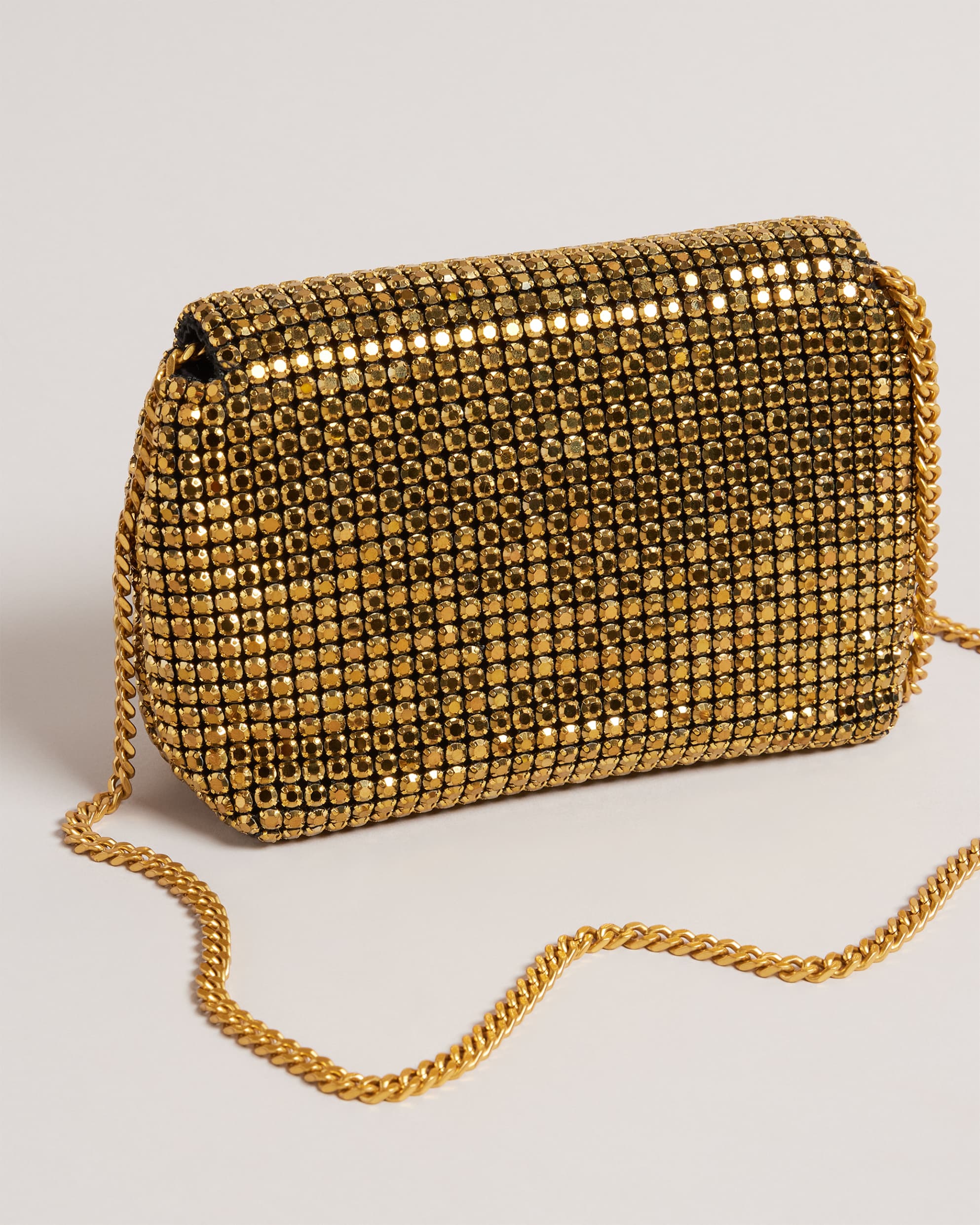 Gliters Crystal Mini Cross Body Bag Gold