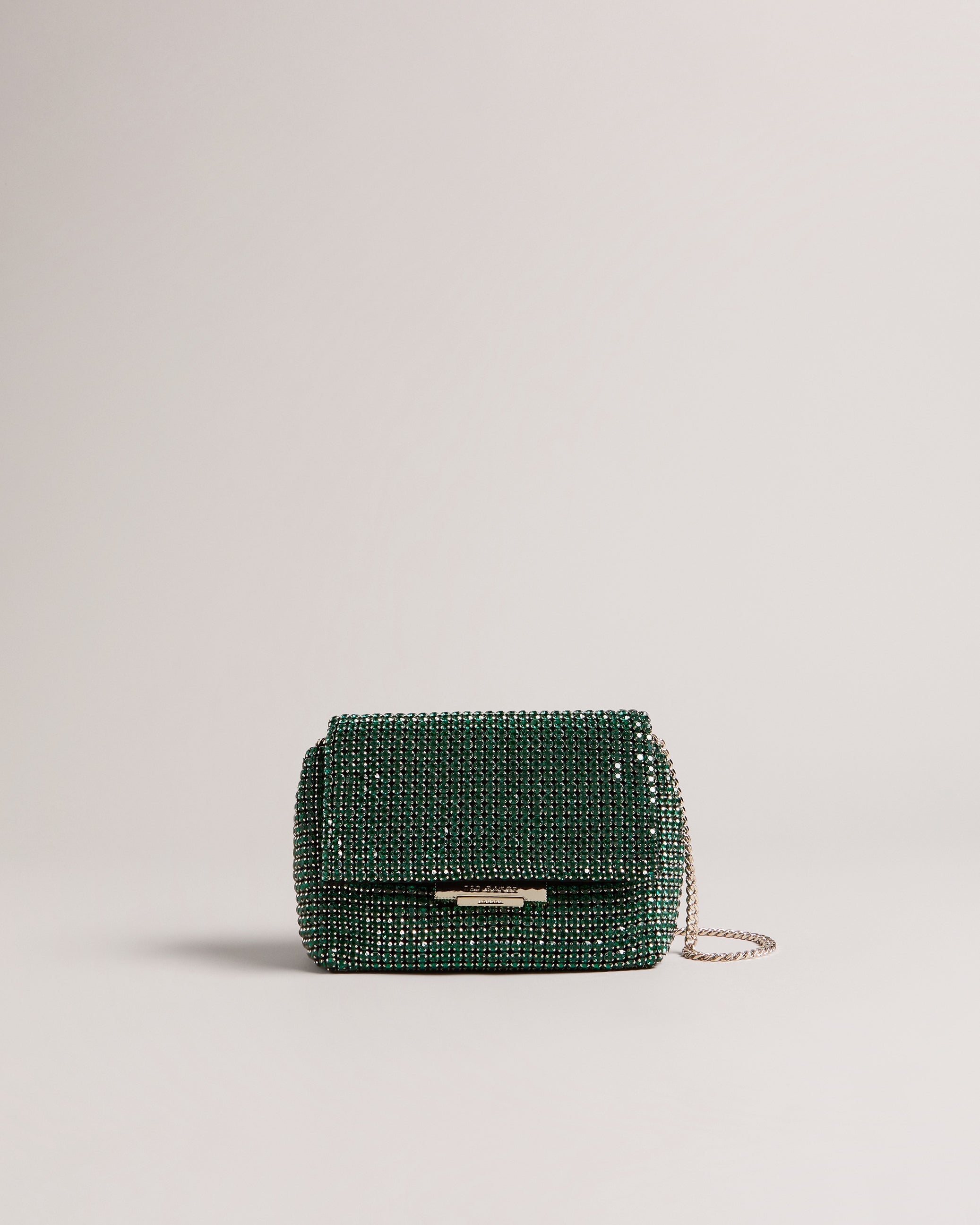Gliters Crystal Mini Cross Body Bag Green