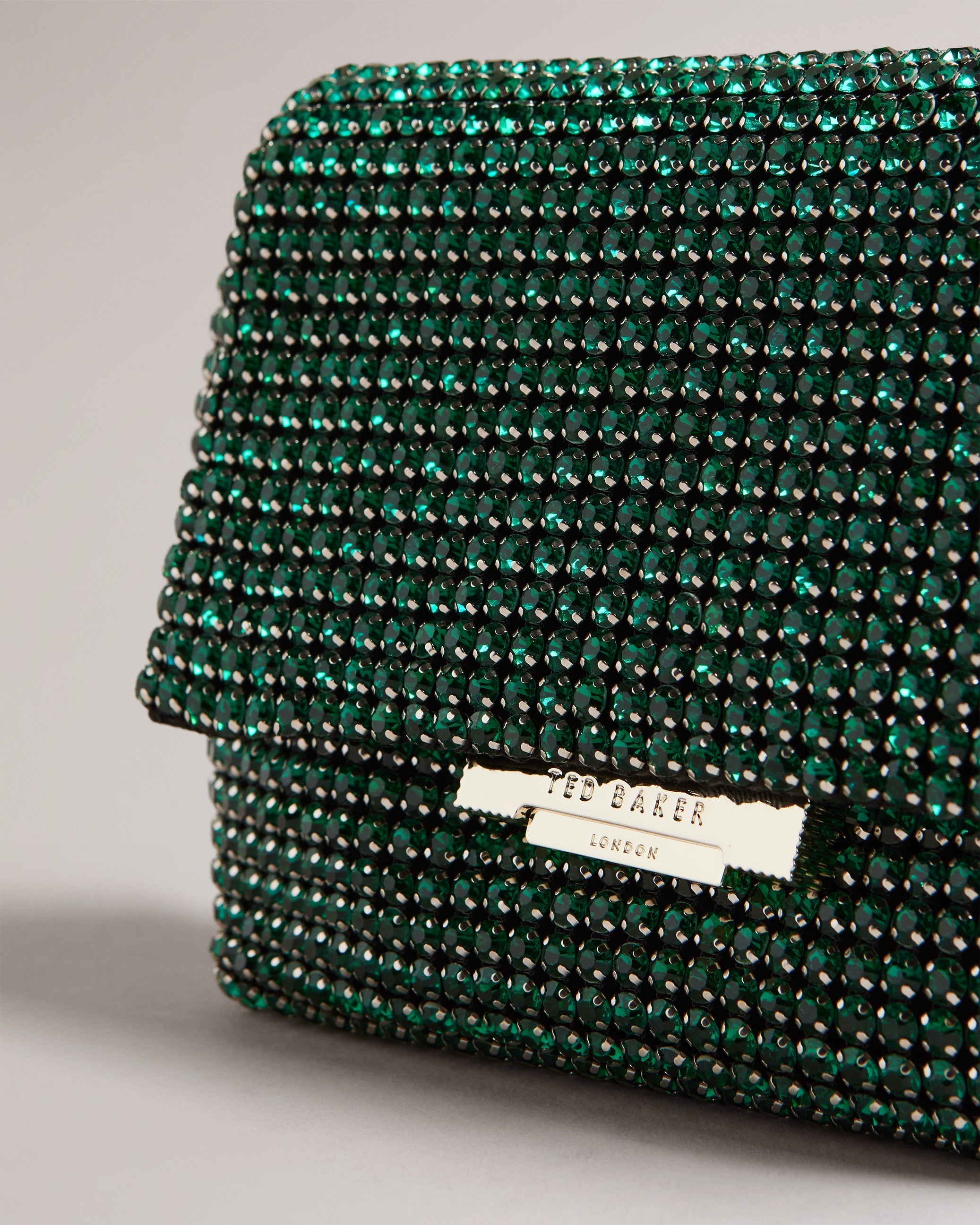 Gliters Crystal Mini Cross Body Bag Green