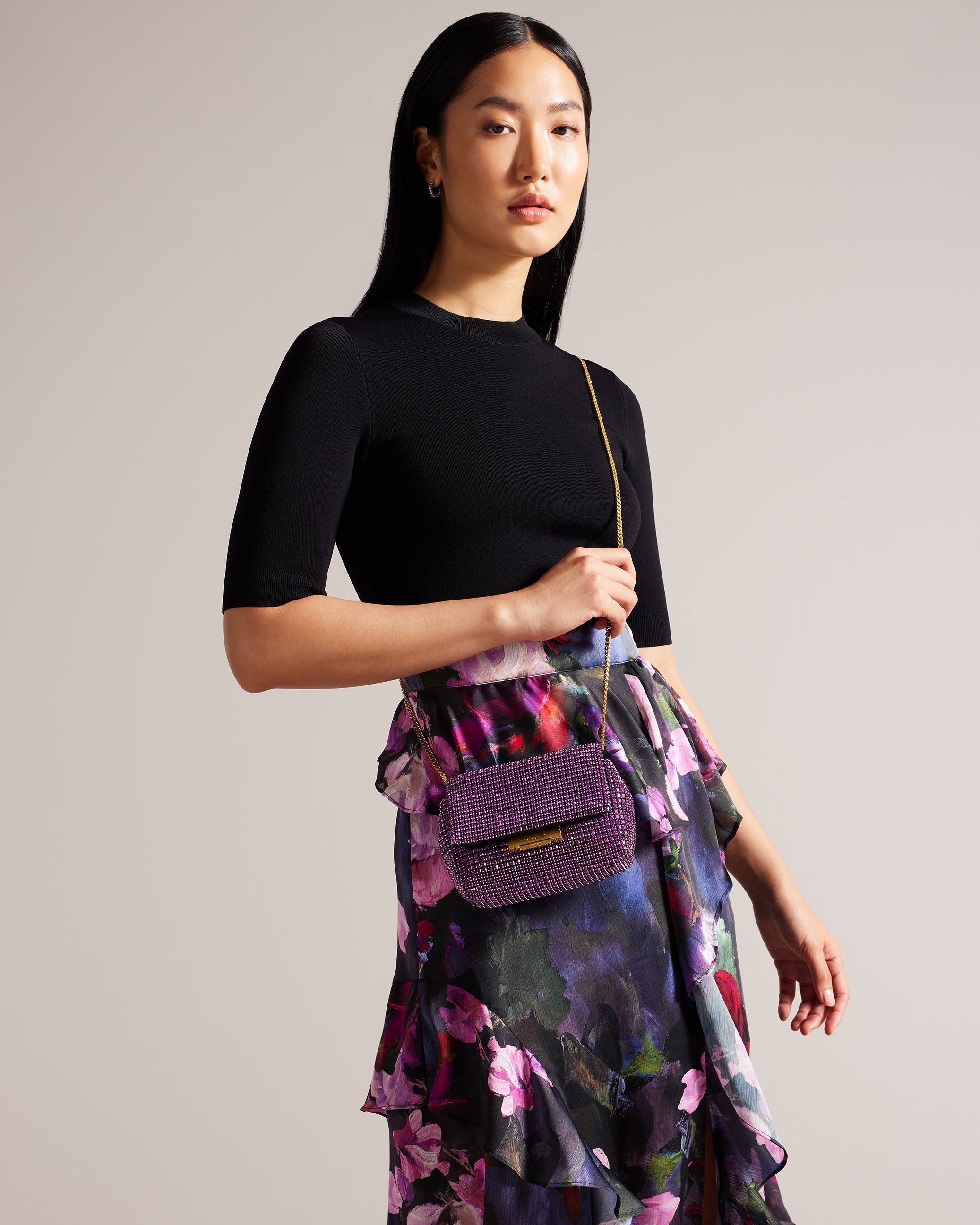 Gliters Crystal Mini Cross Body Bag