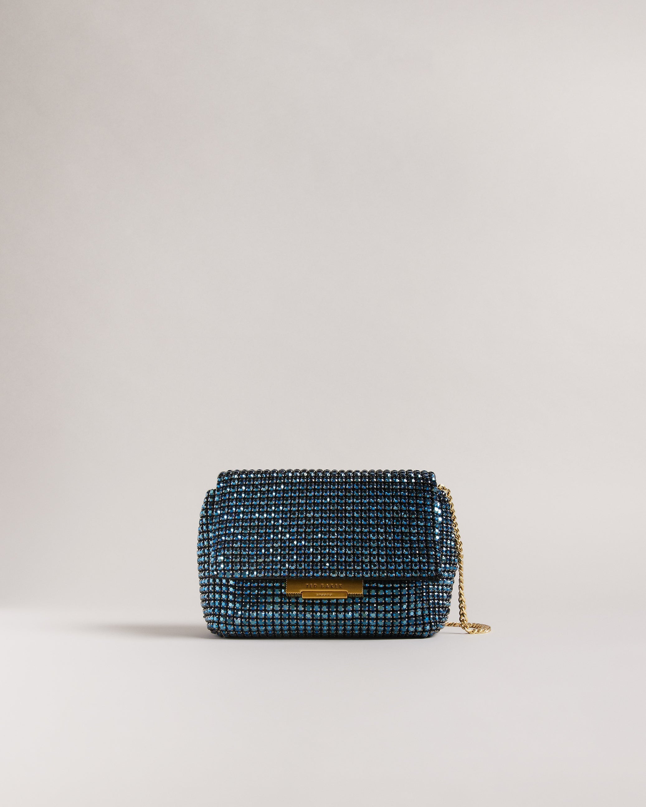 Gliters Crystal Mini Cross Body Bag Navy