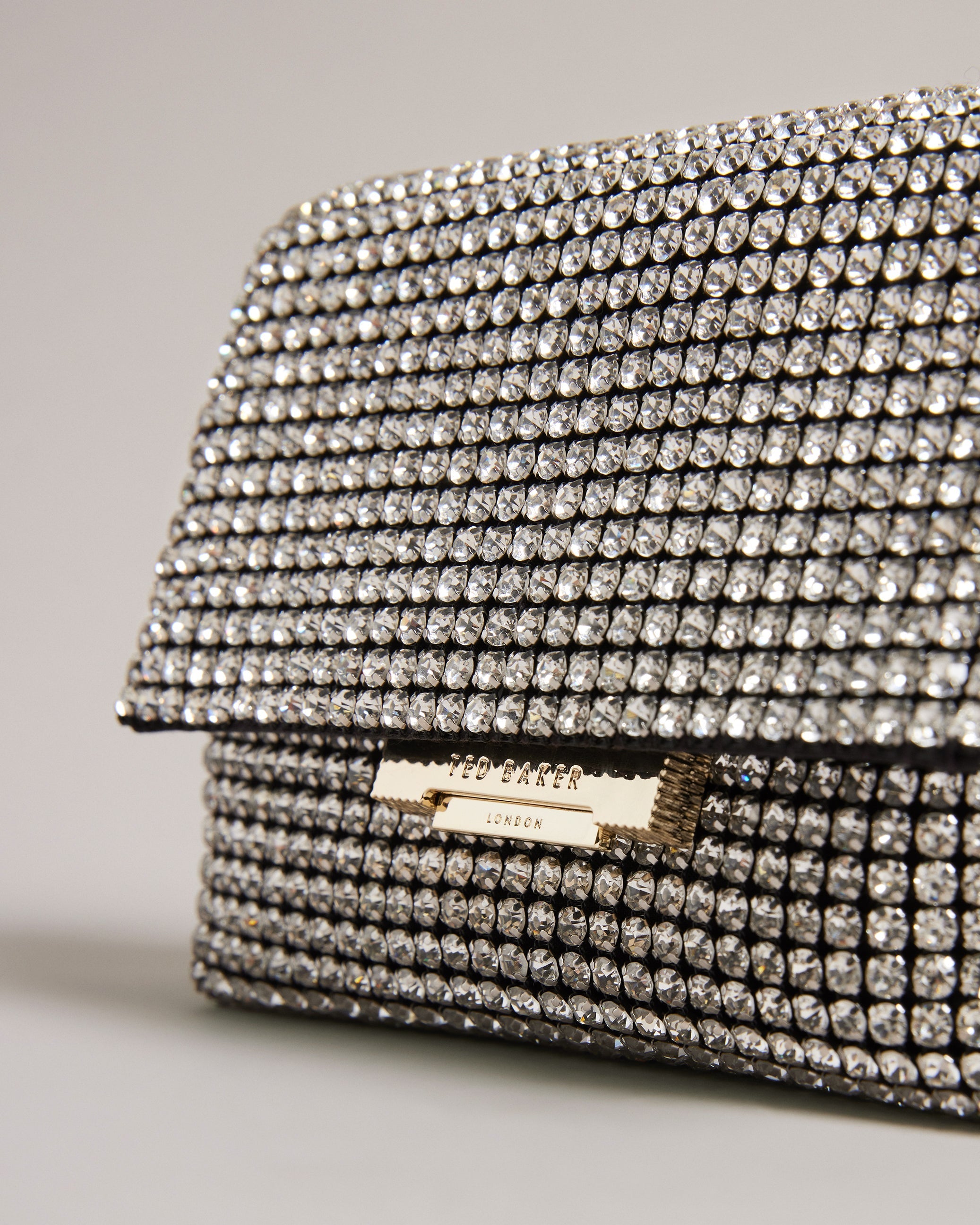 Gliters Crystal Mini Cross Body Bag Silver