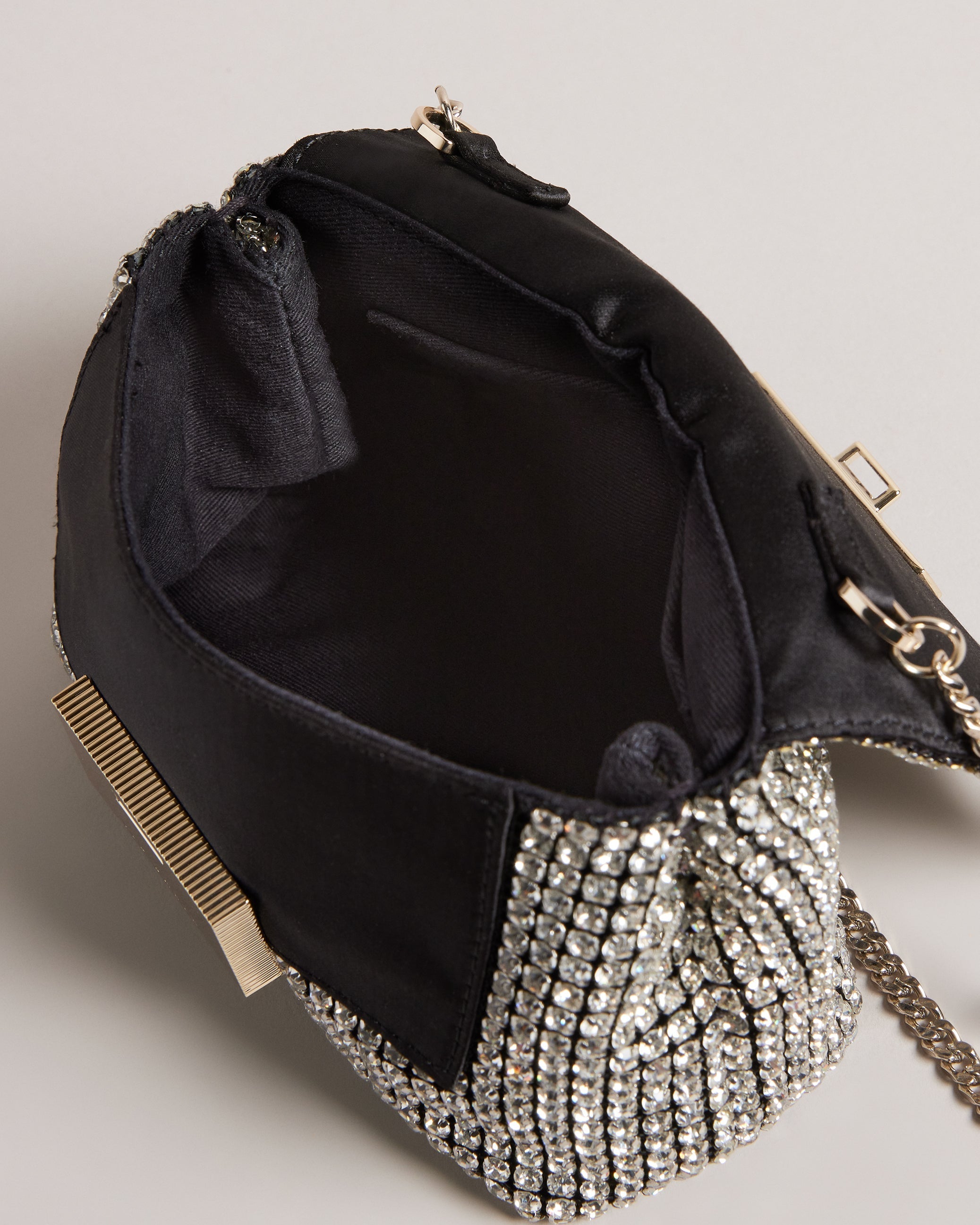 Gliters Crystal Mini Cross Body Bag Silver