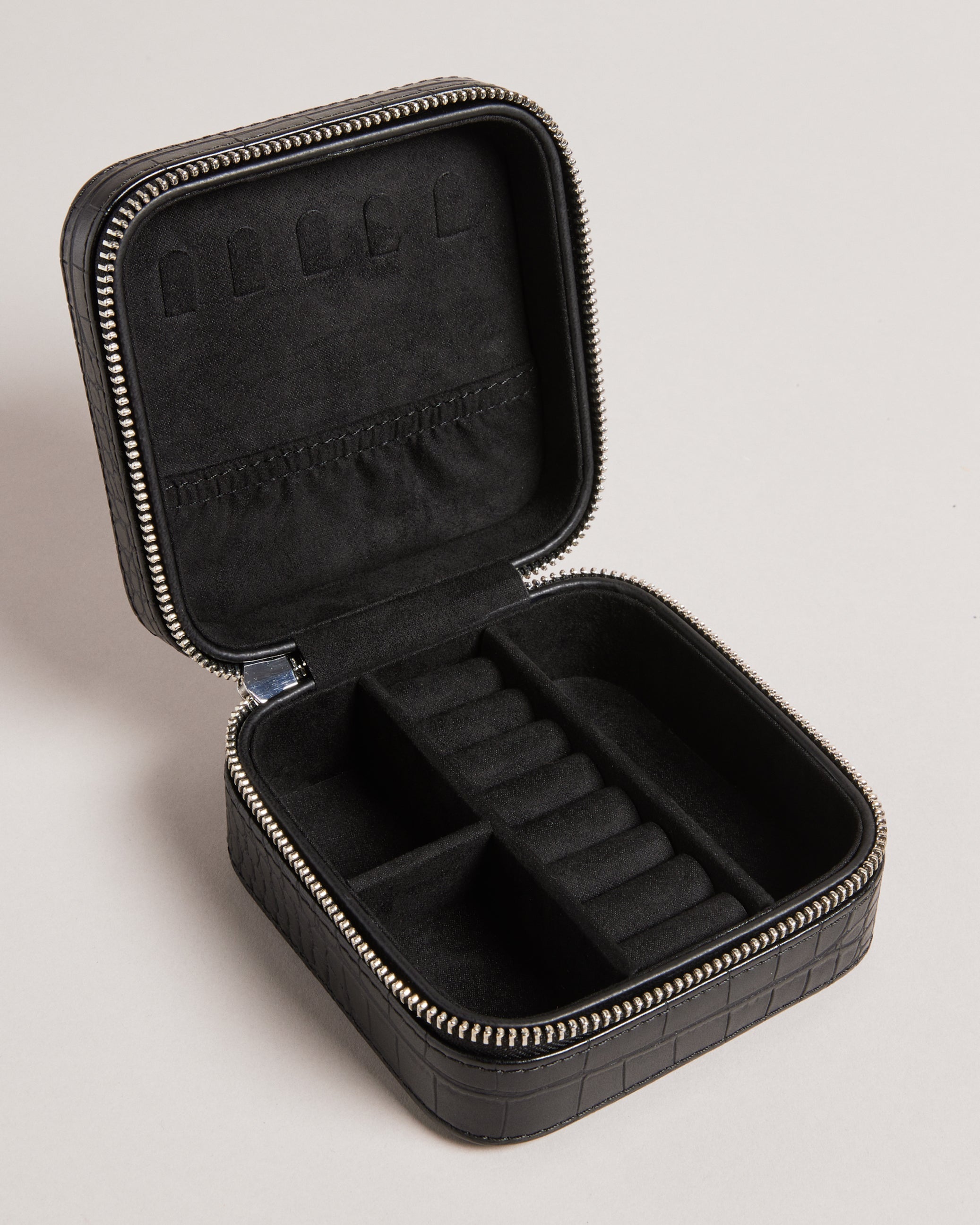Hazelli Croc Effect Jewellery Case Black