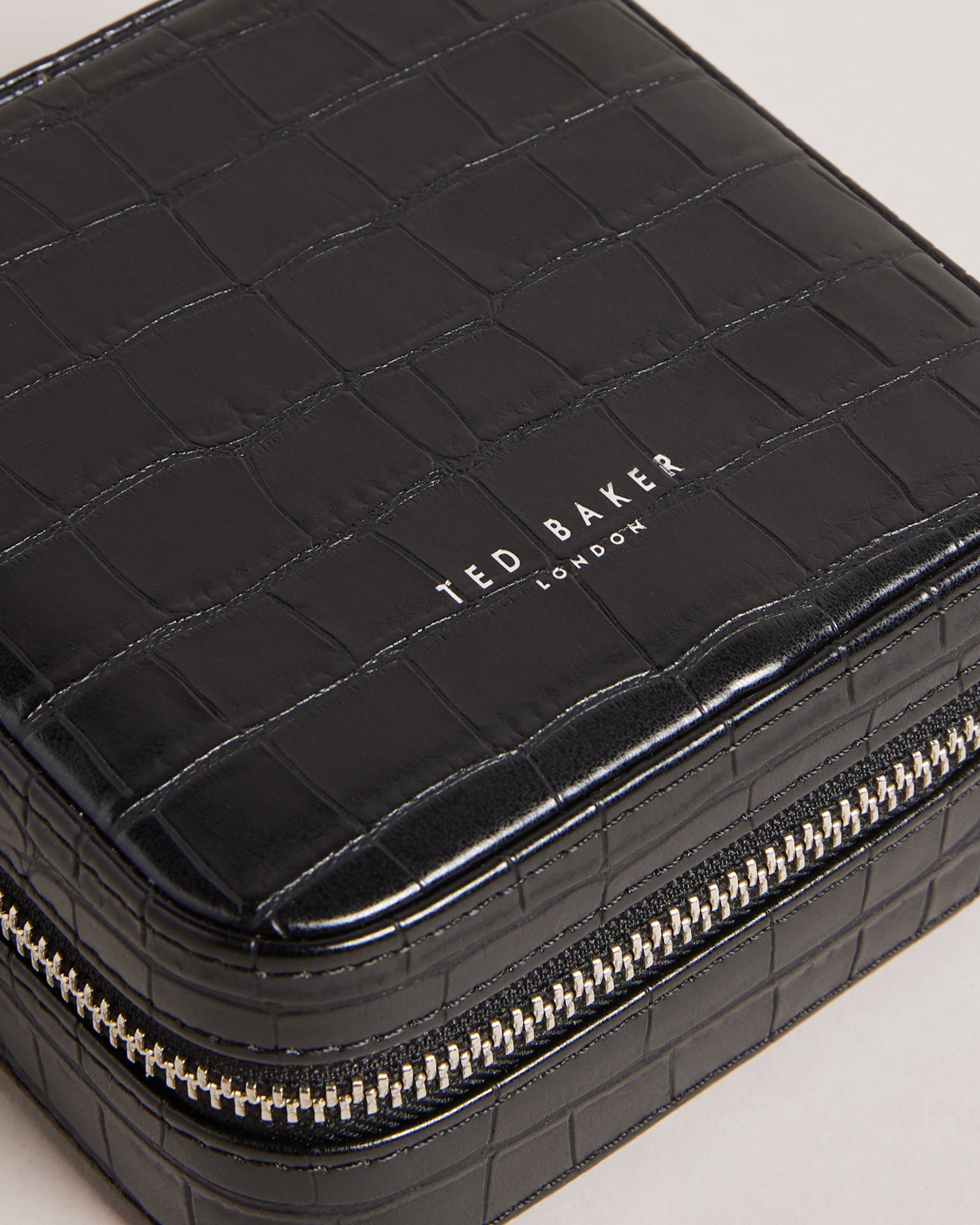 Hazelli Croc Effect Jewellery Case Black
