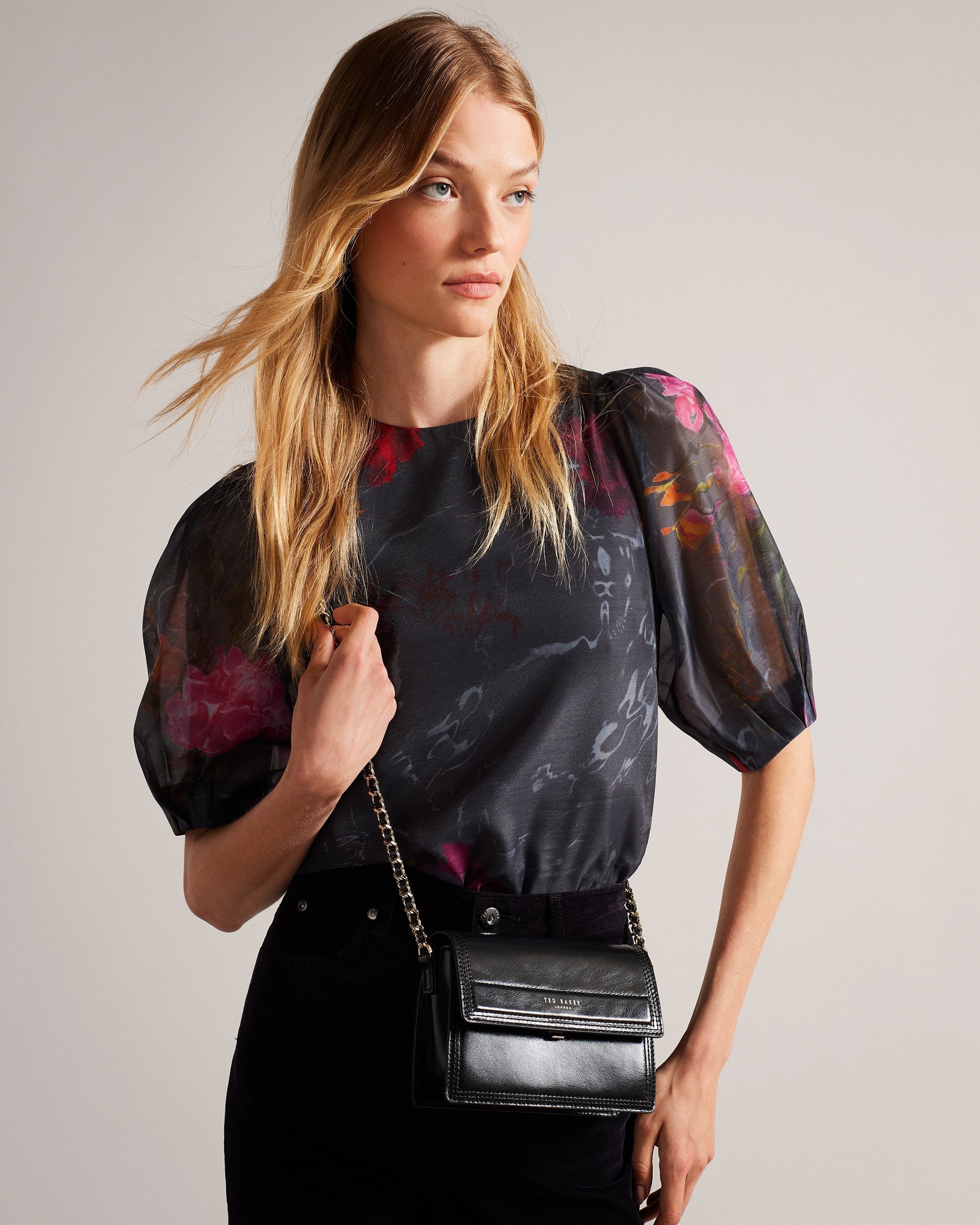Libbe Leather Crossbody Bag Black