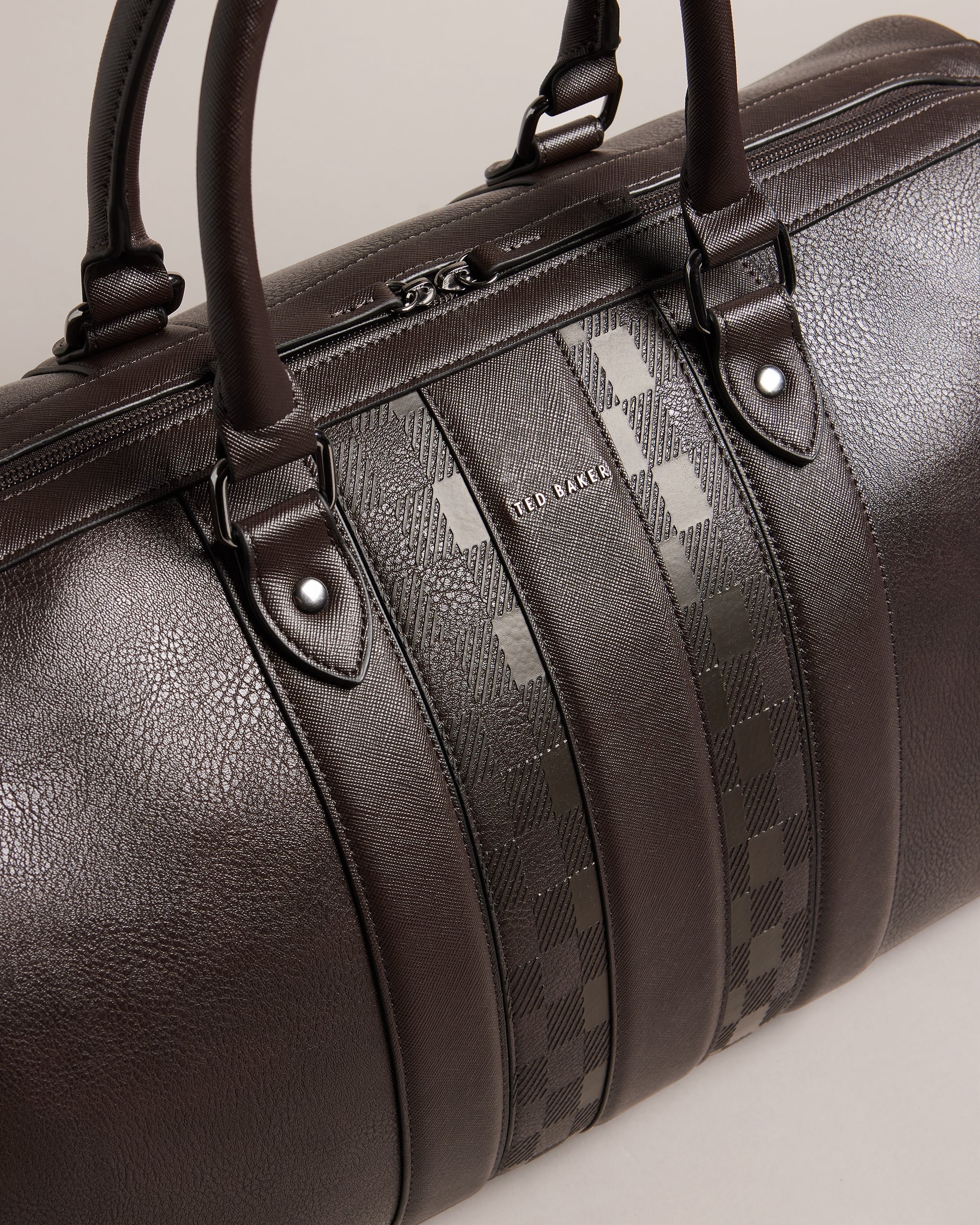 ويلين حقيبة من الجلد الصناعي بنقوش مربعات