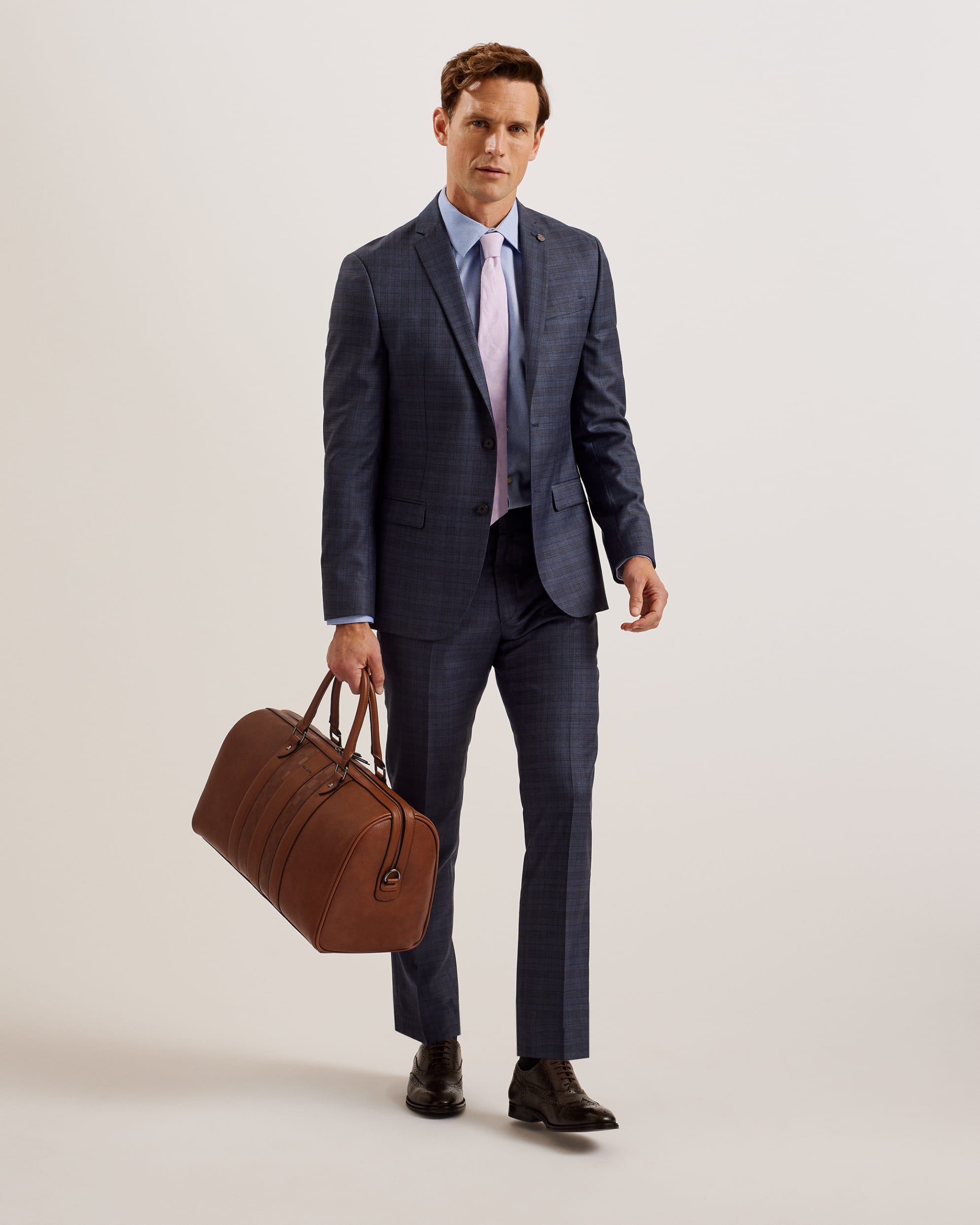 Waylin House Check PU Holdall Tan