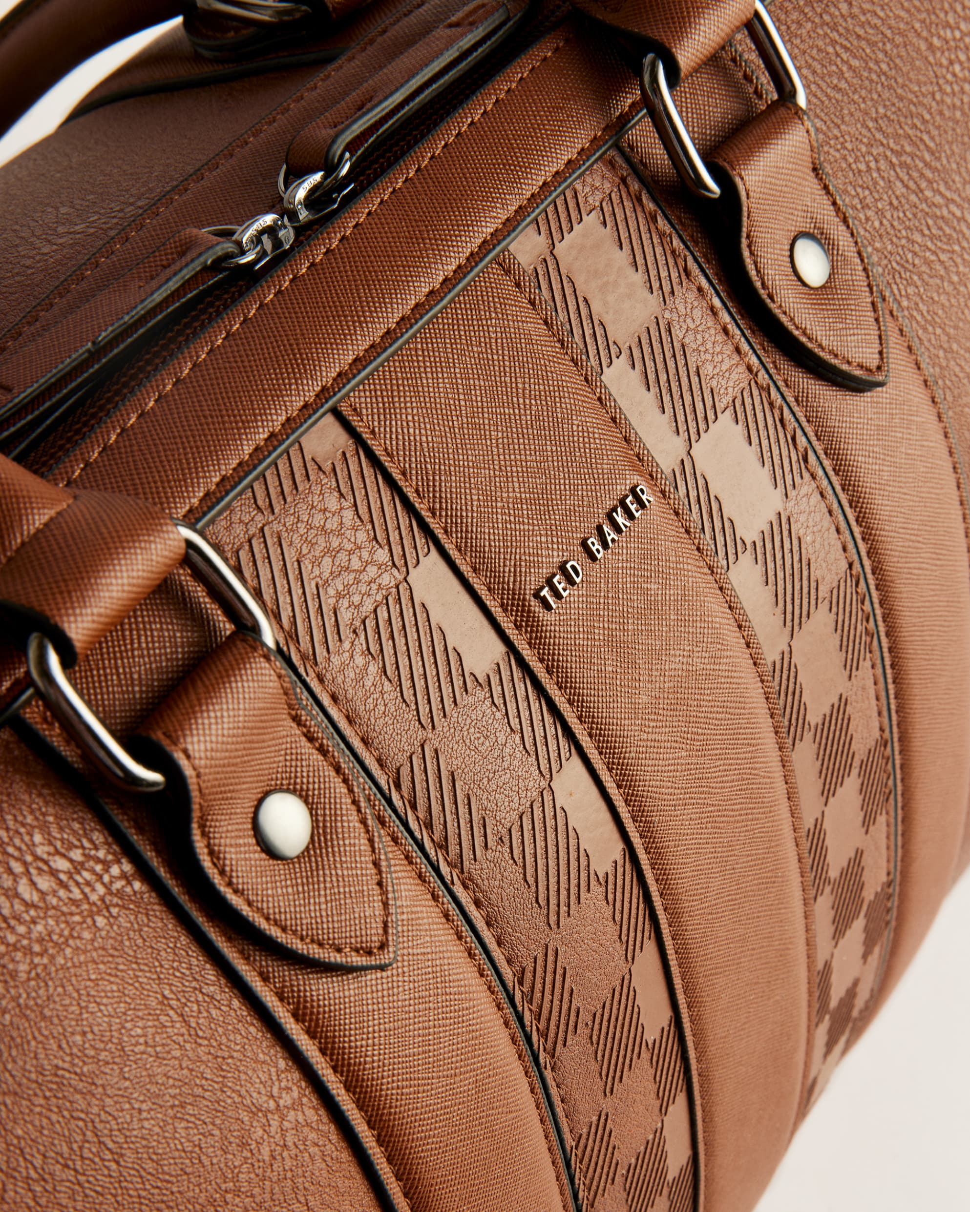 Waylin House Check PU Holdall Tan