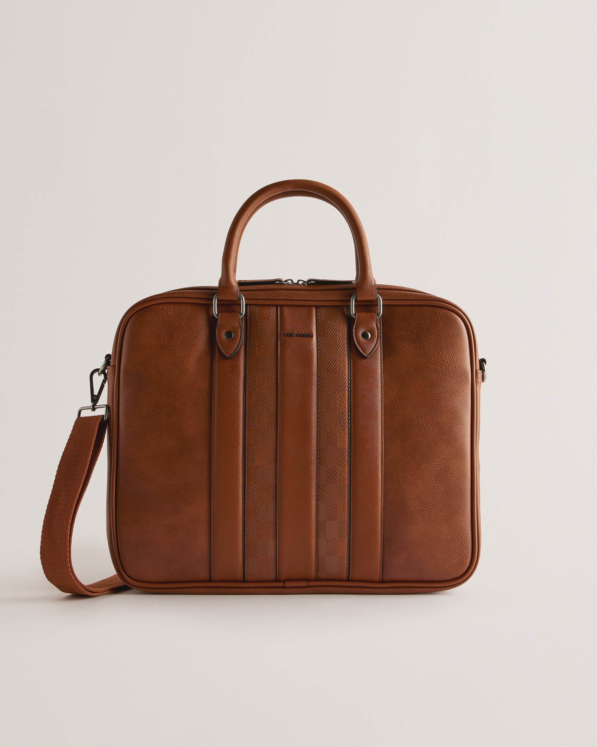 Waymon House Check PU Document Bag Tan