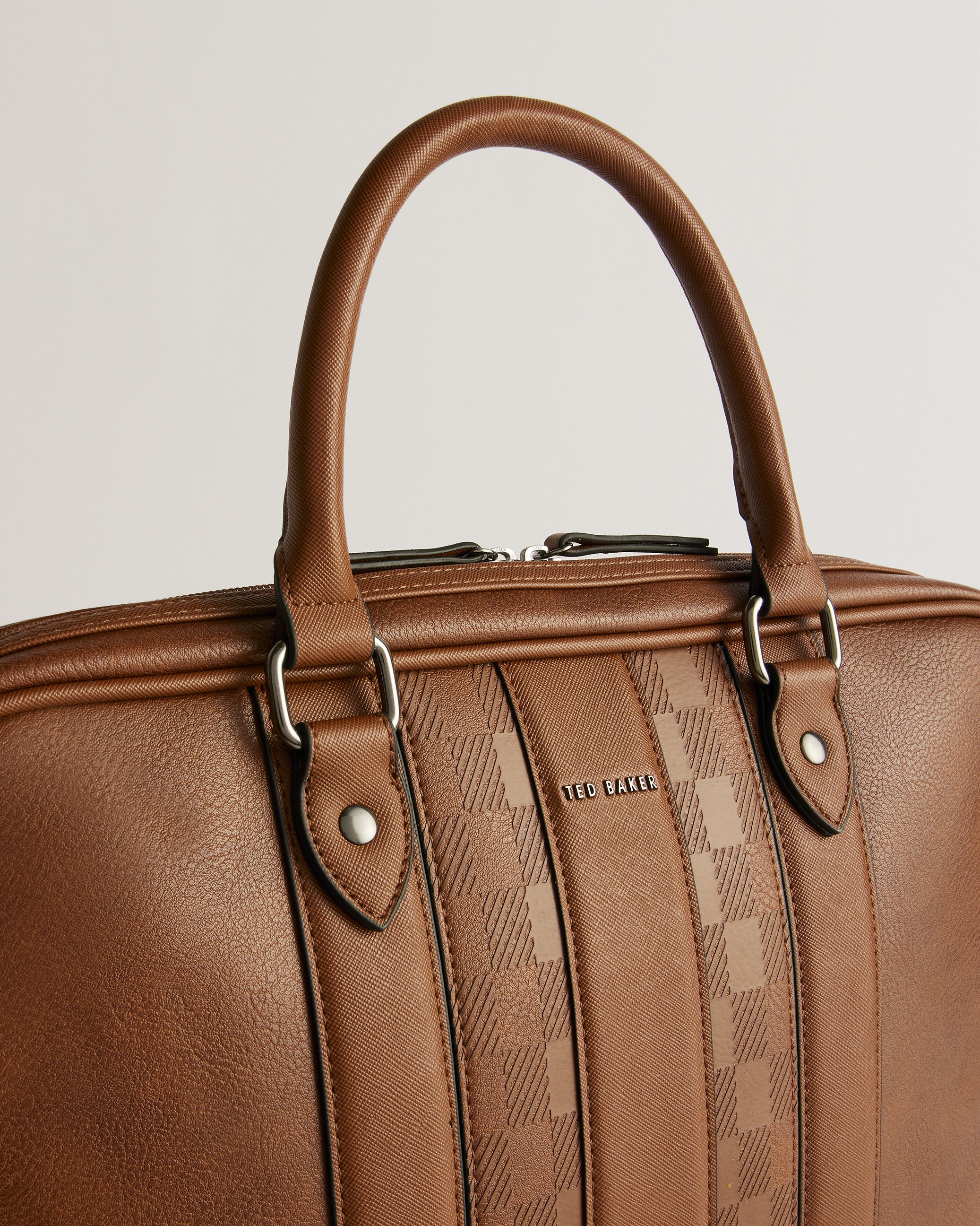 Waymon House Check PU Document Bag Tan