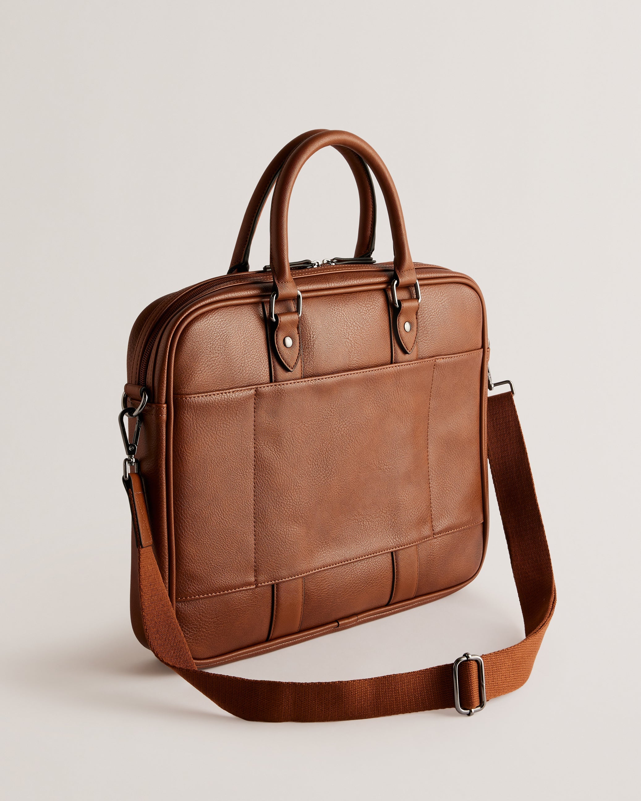 Waymon House Check PU Document Bag Tan