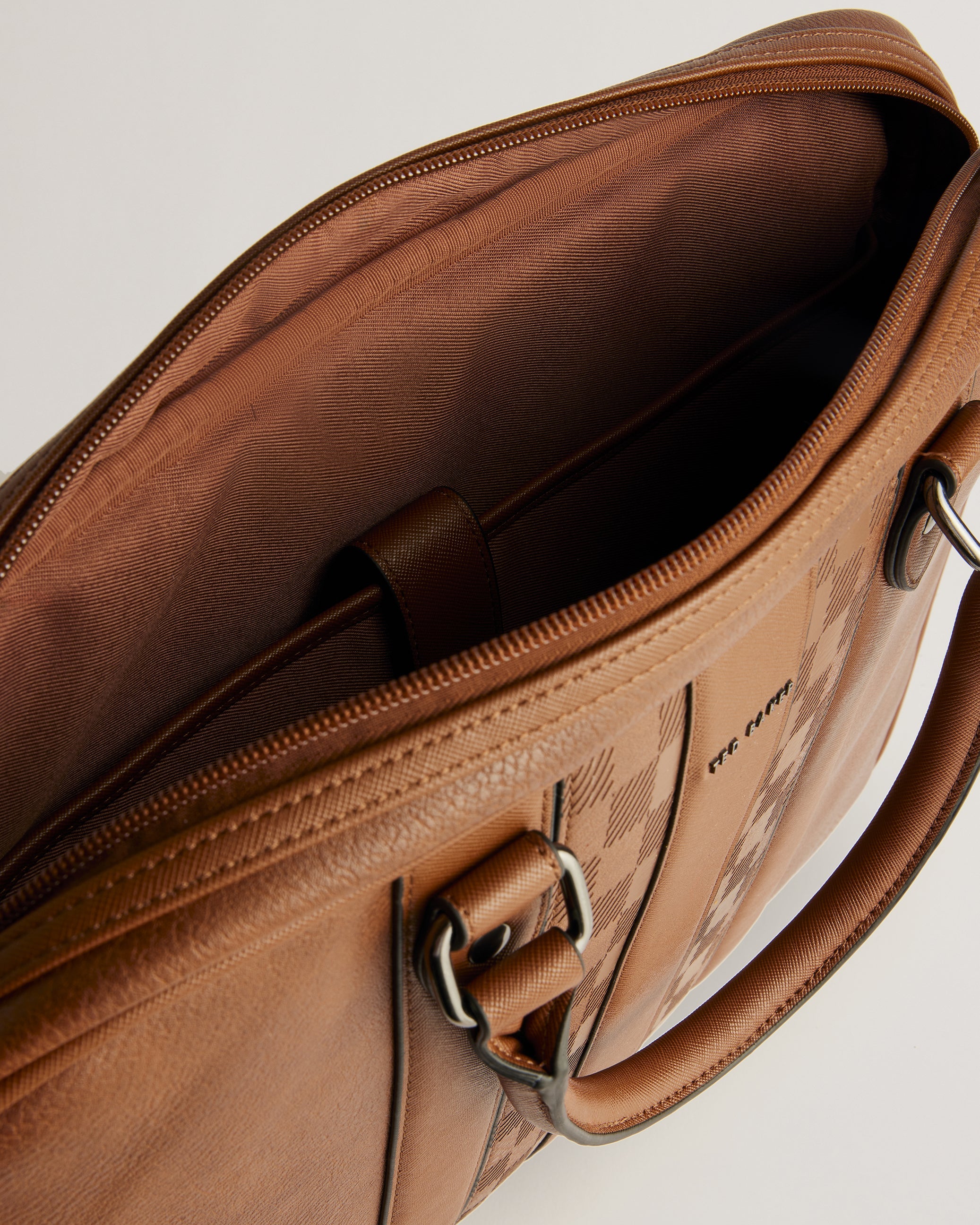 Waymon House Check PU Document Bag Tan