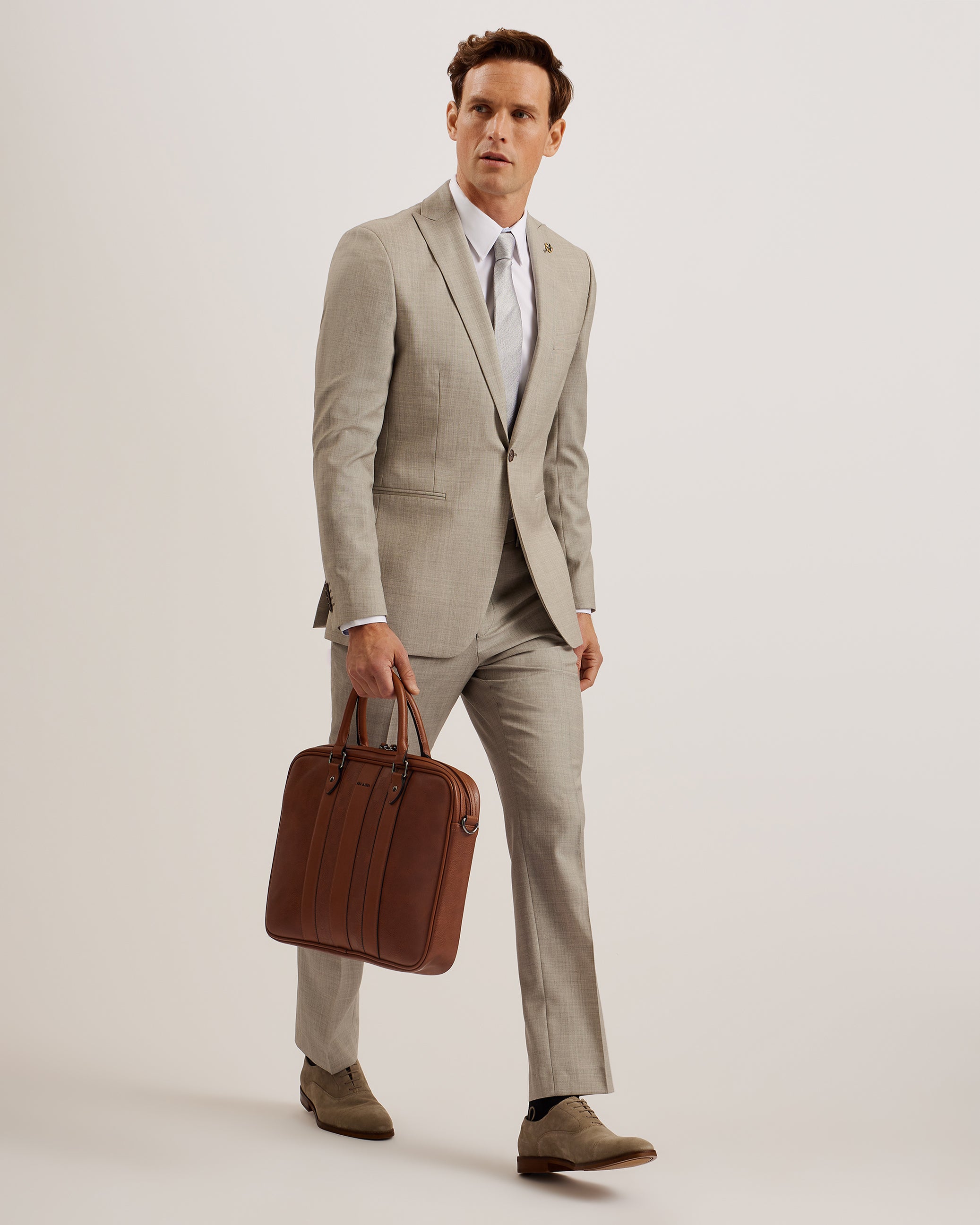 Waymon House Check PU Document Bag Tan